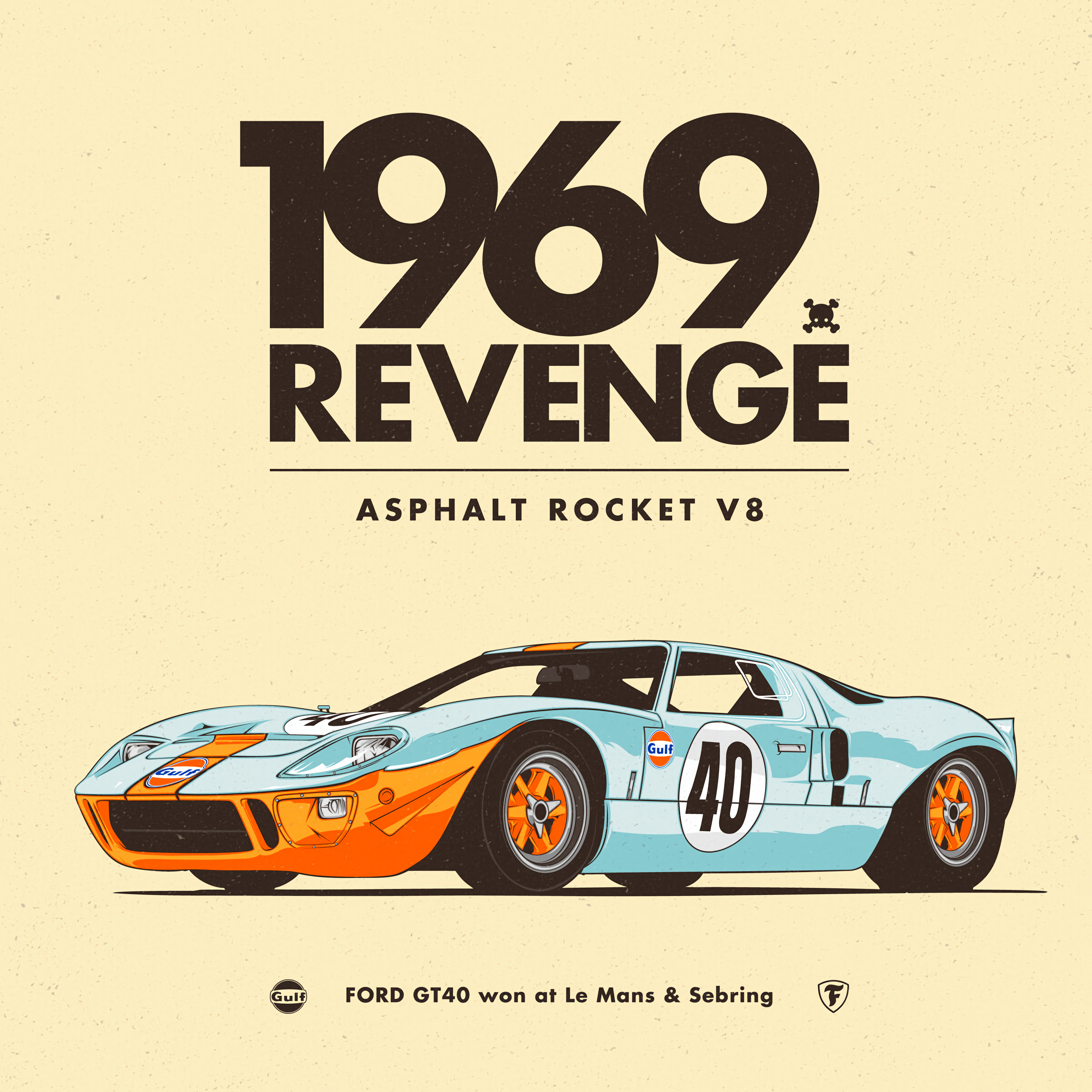 1969 Ford GT40 Revenge Asphalt Rocket V8 Poster HD Wallpaper