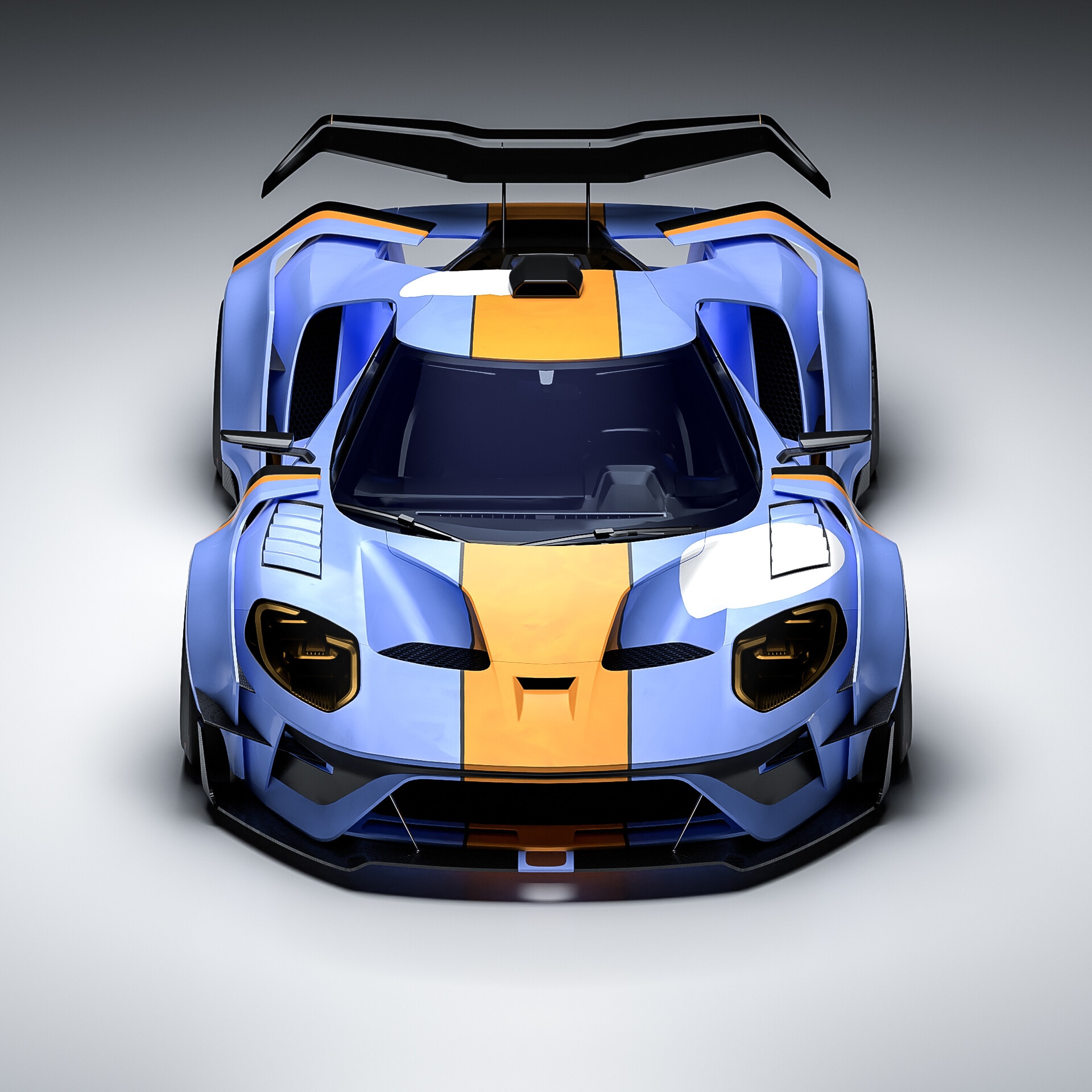 Ford GT Mk II widebody race car, frontal view HD Wallpaper
