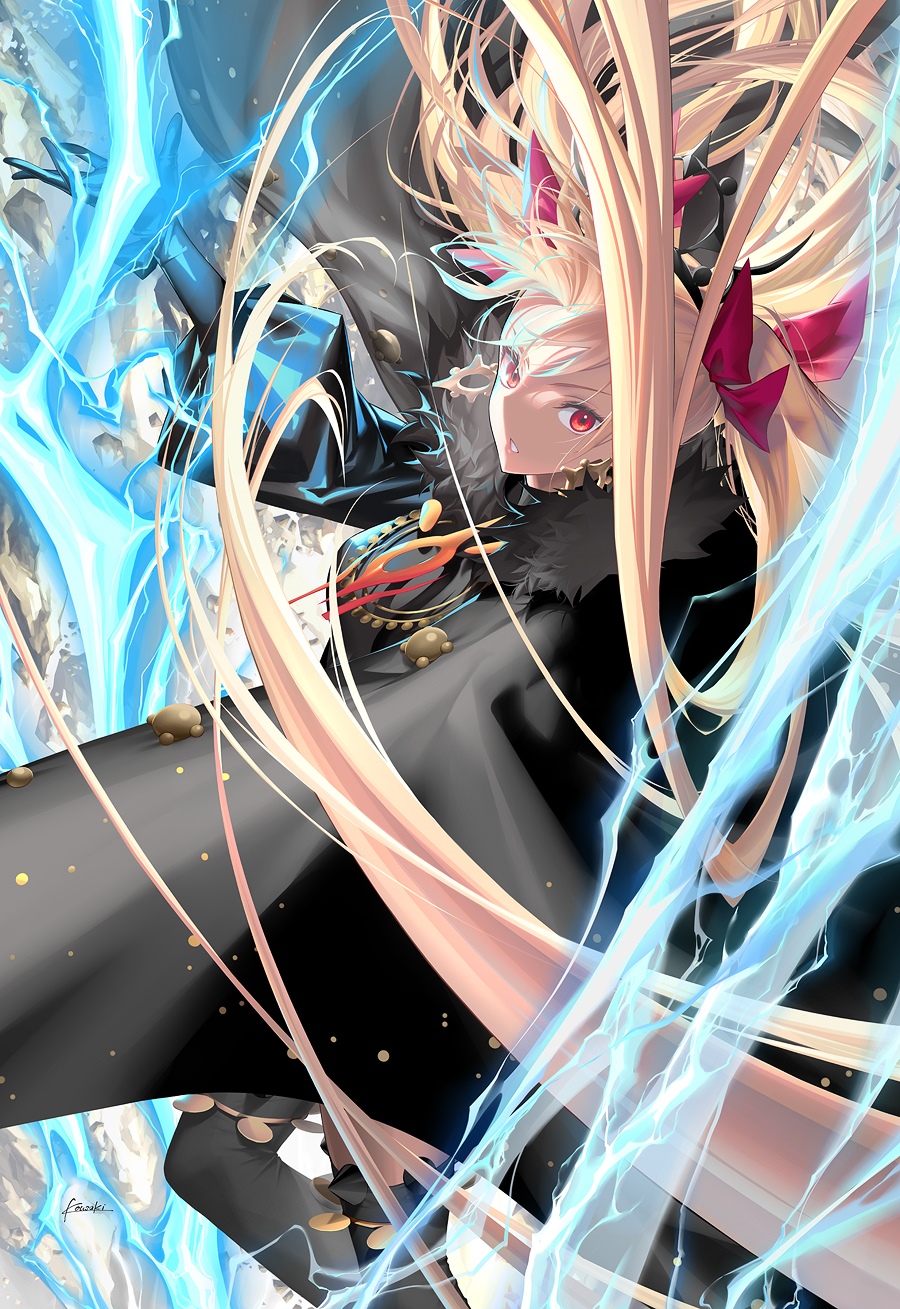 Ereshkigal from Fate series with lightning HD Phone Wallpaper
