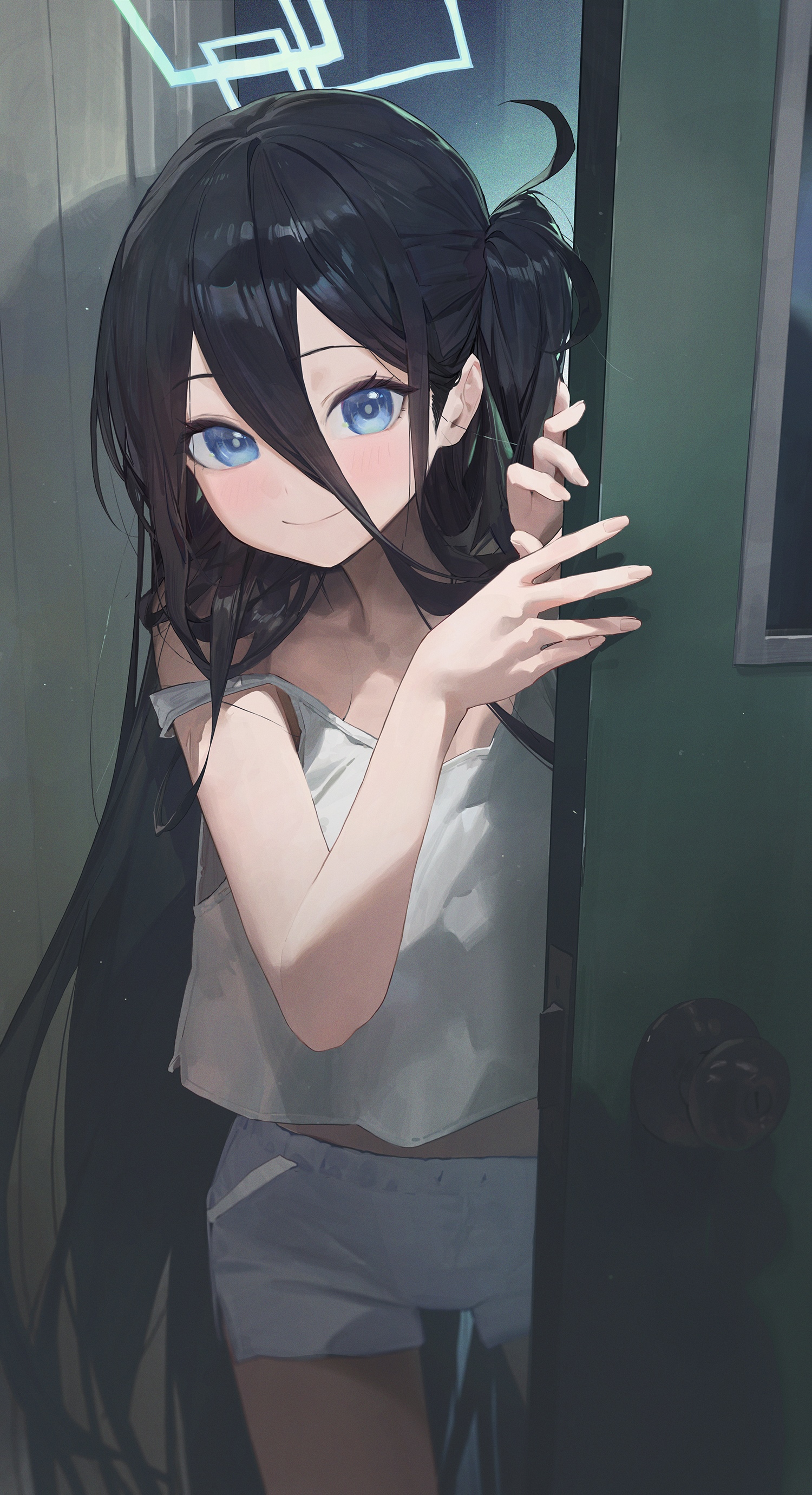 Tendou Alice from Blue Archive peeking from a door HD Phone Wallpaper