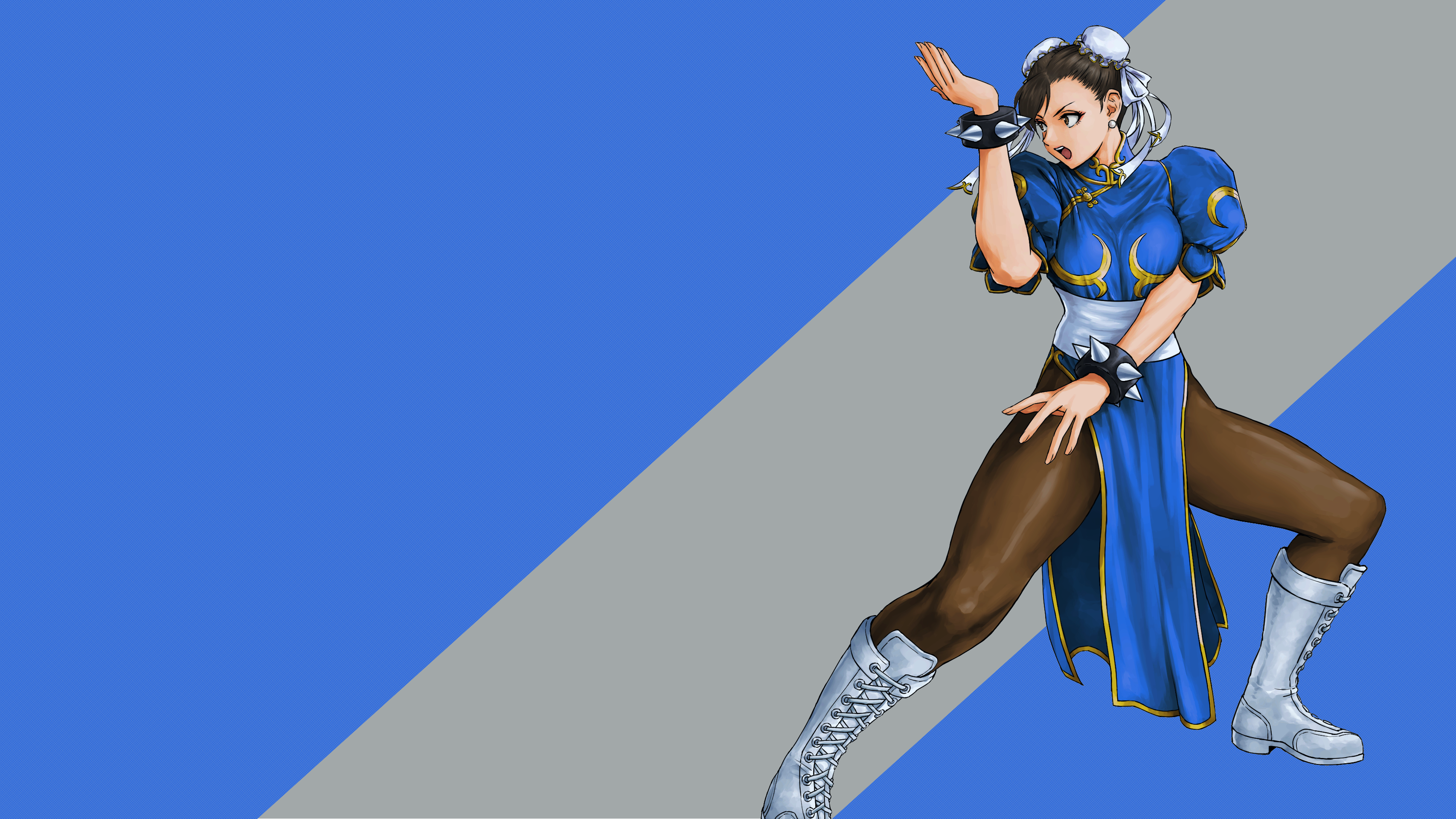 Chun-Li from Street Fighter in a fighting stance HD Wallpaper