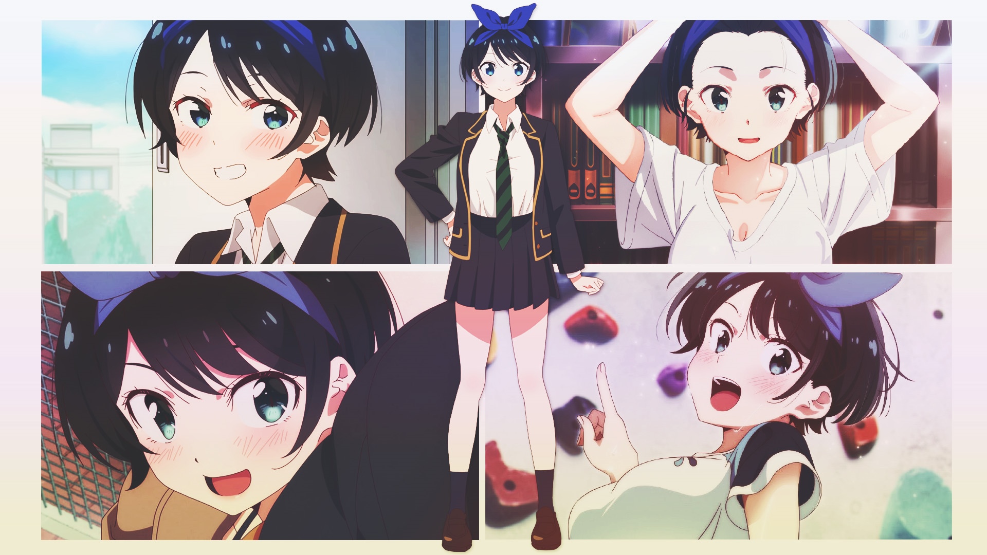 Ruka Sarashina Collage from Rent-a-Girlfriend HD Wallpaper