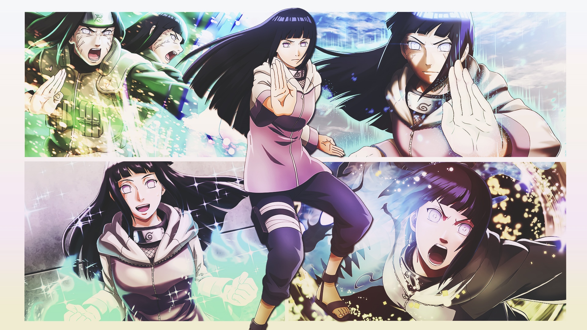 Hinata Hyuga and Neji Hyuga collage from Naruto HD Wallpaper
