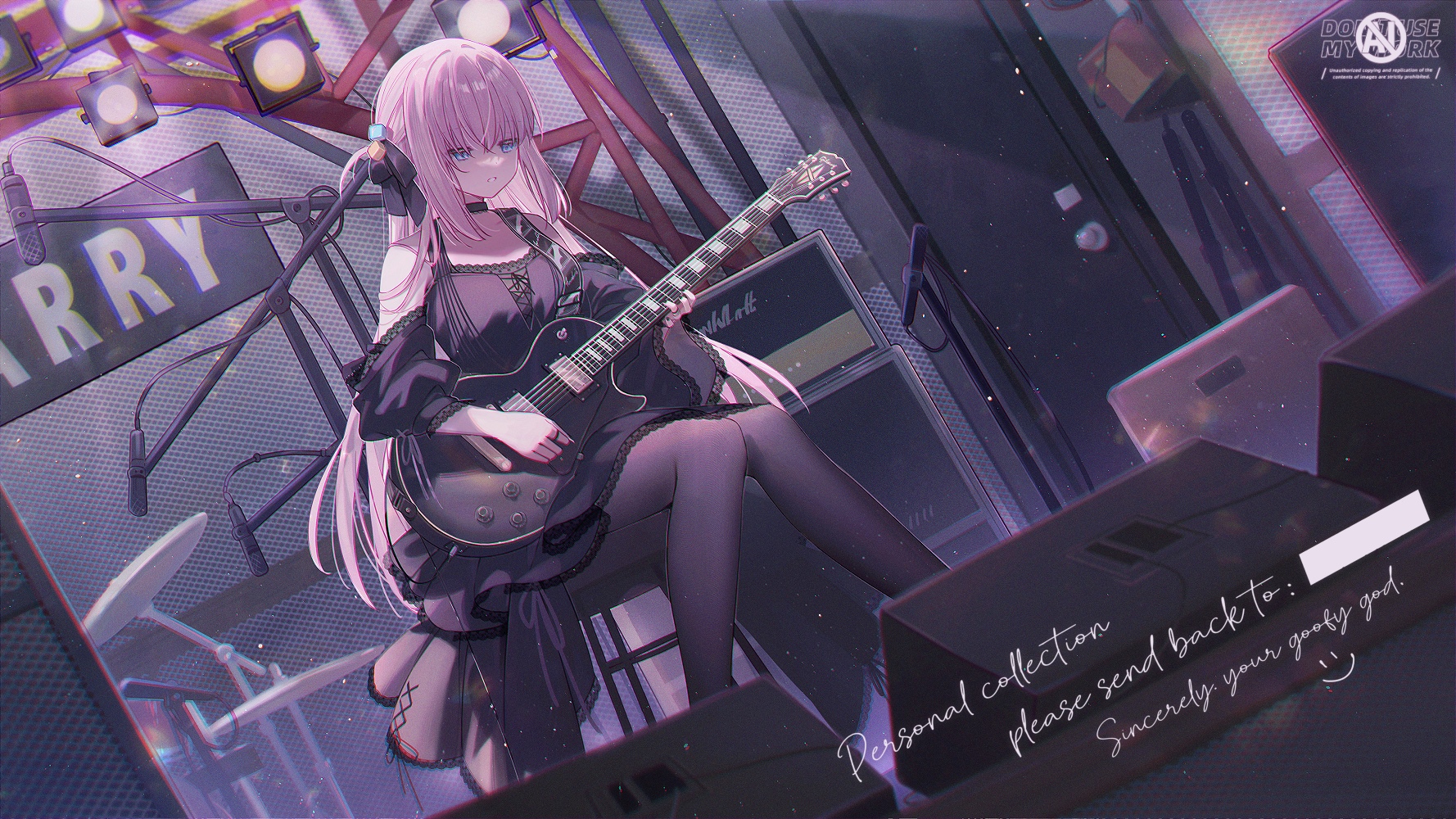 BOCCHI THE ROCK! Gotou Hitori playing guitar on stage HD Wallpaper