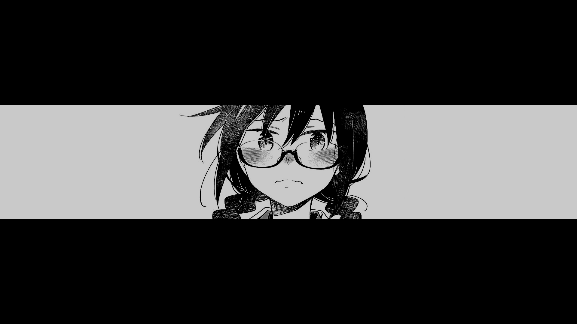 Anime girl with glasses and braids blushing HD Wallpaper