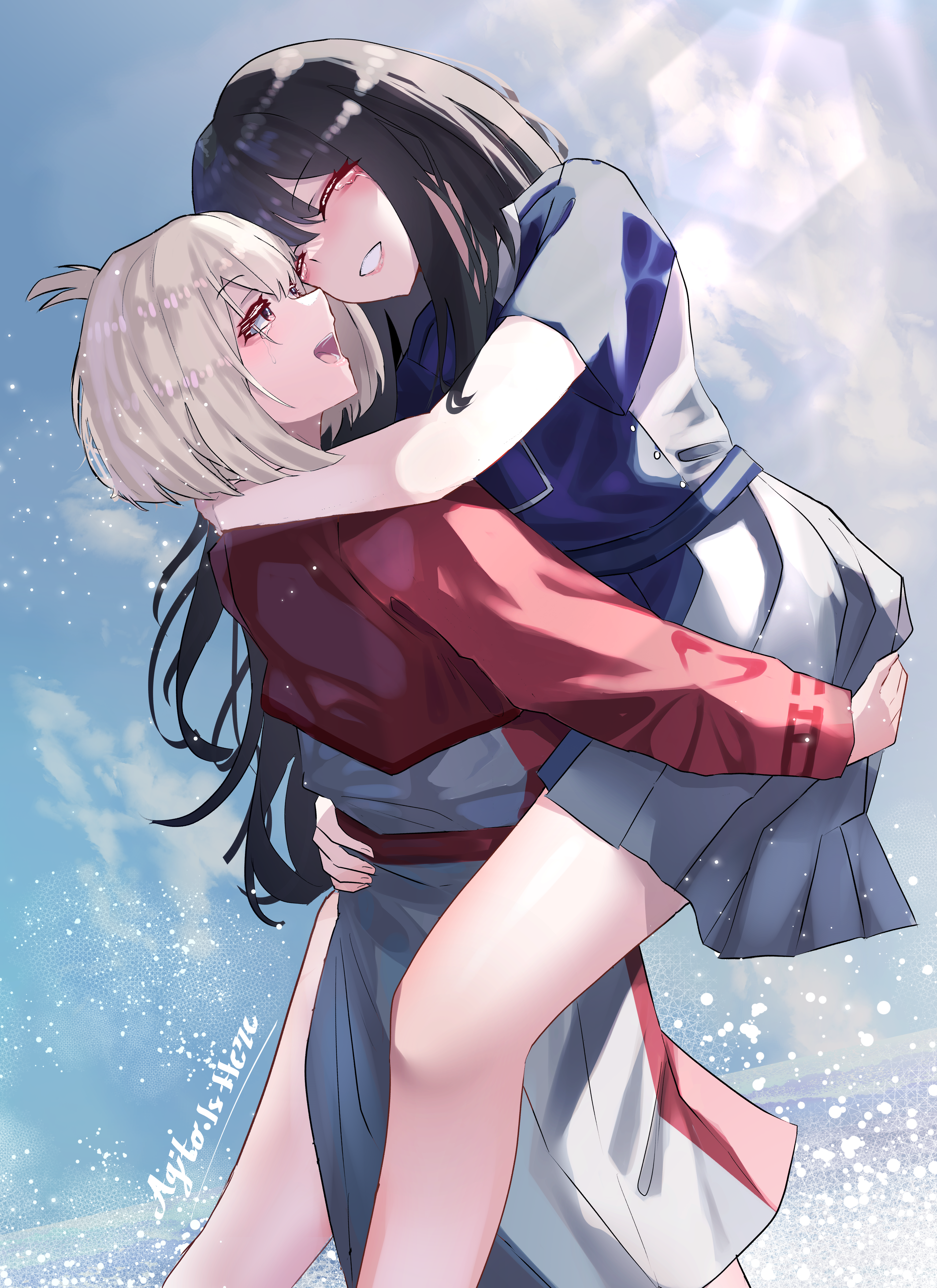 Lycoris Recoil's Chisato and Takina embracing HD Phone Wallpaper