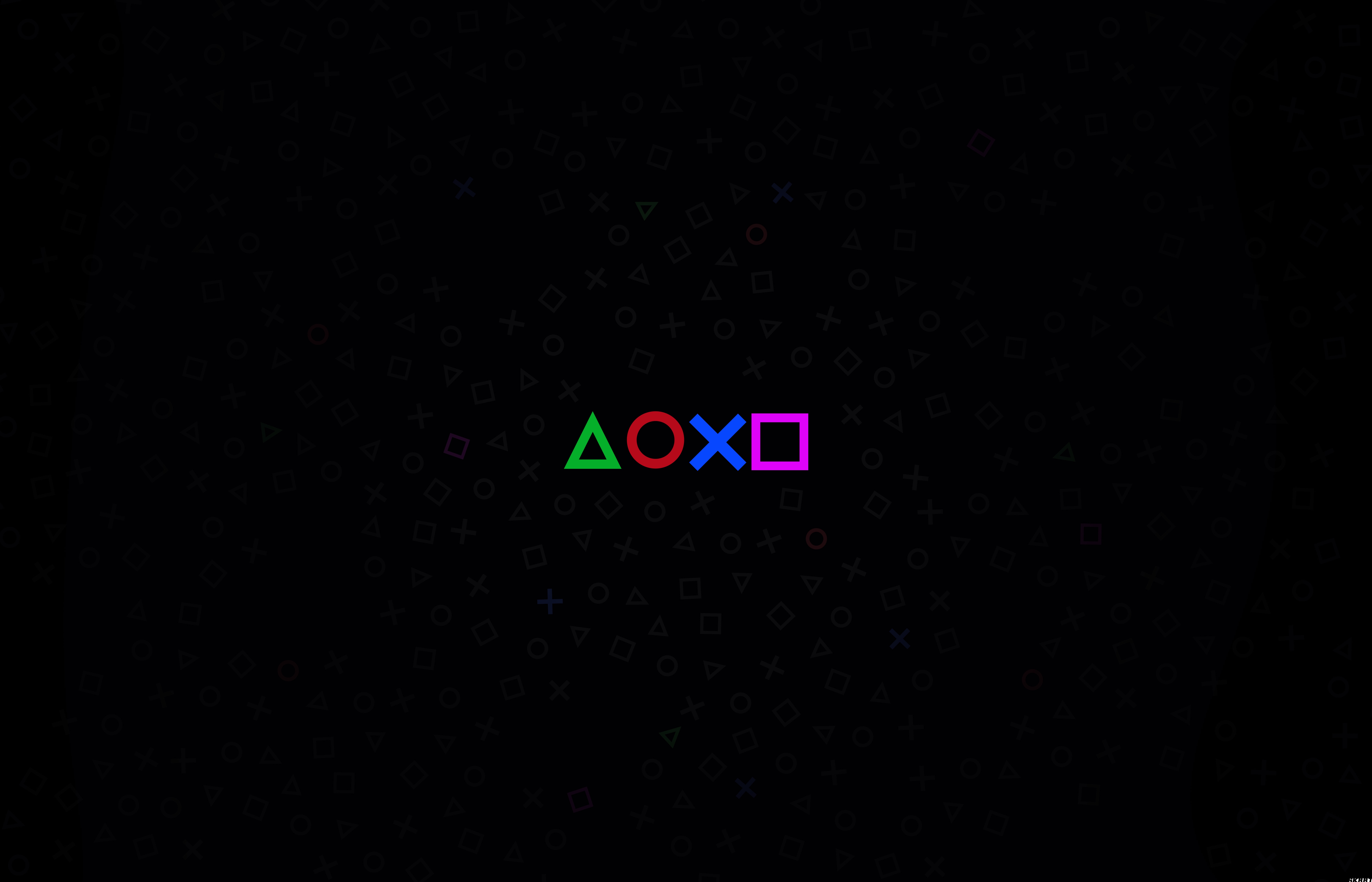 PlayStation Symbols on Dark Background HD Wallpaper