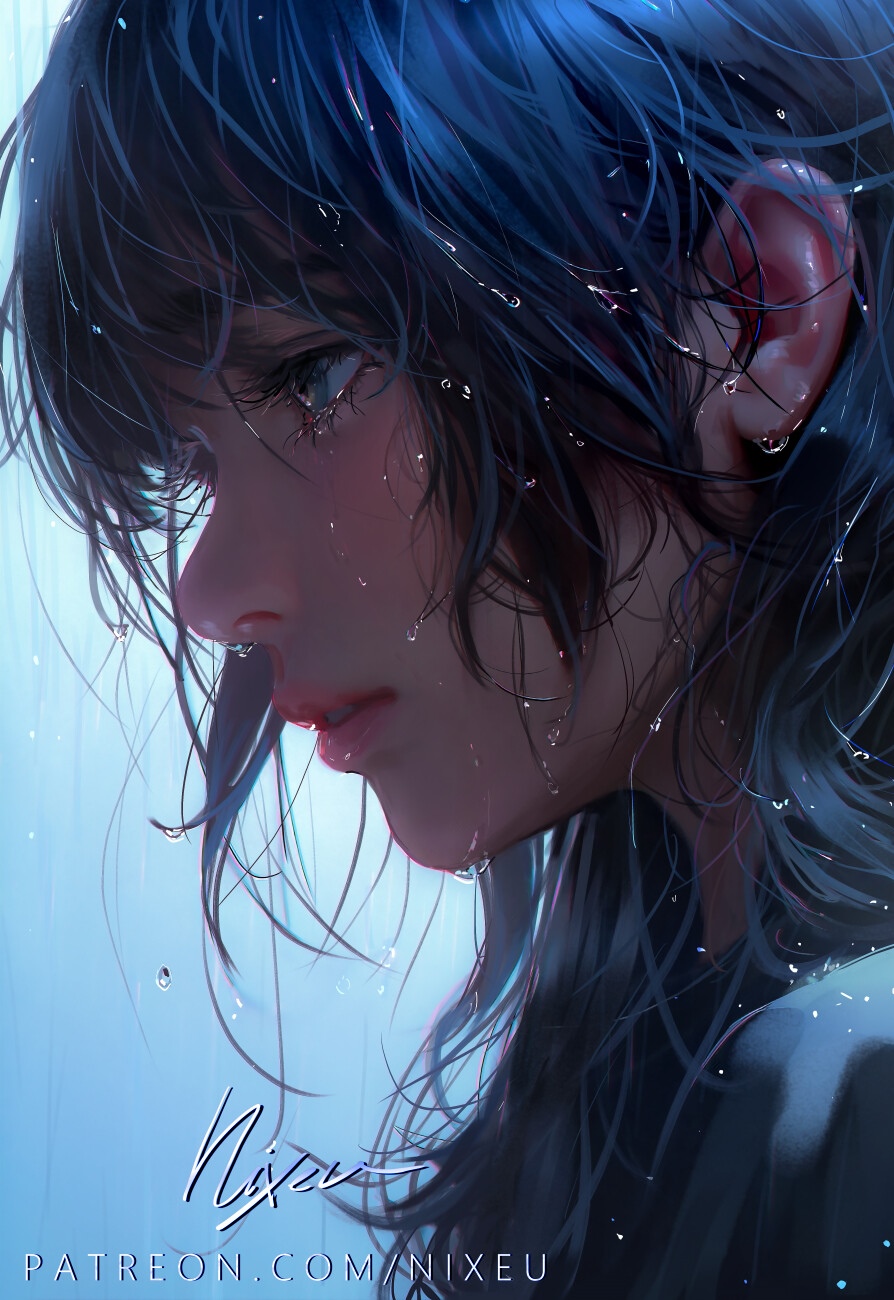 Nixeu in the rain with water drops HD Phone Wallpaper