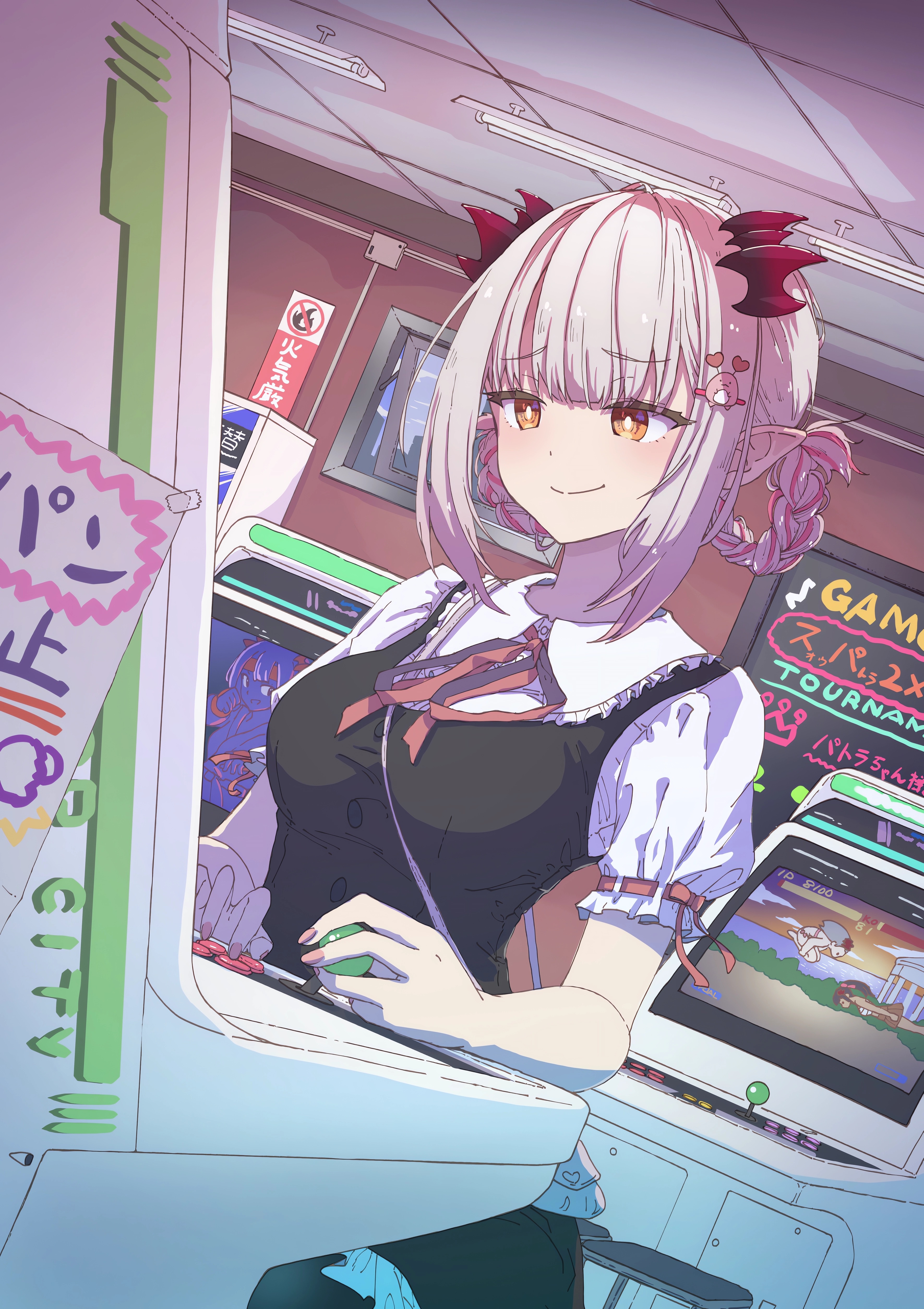 Girl playing arcade games in an arcade HD Phone Wallpaper