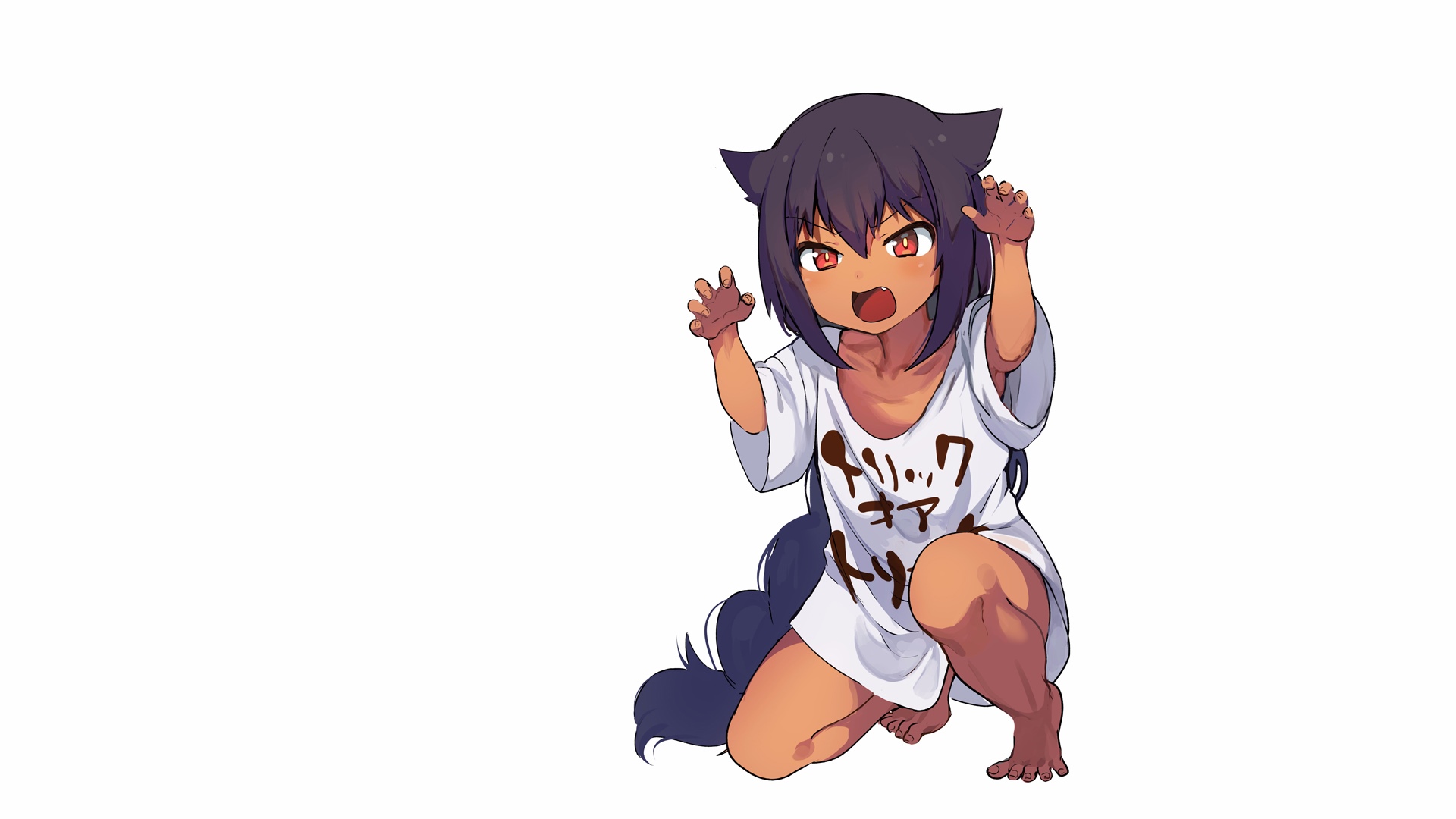 Jahy-sama wa Kujikenai! Jahy crouching with dark skin HD Wallpaper