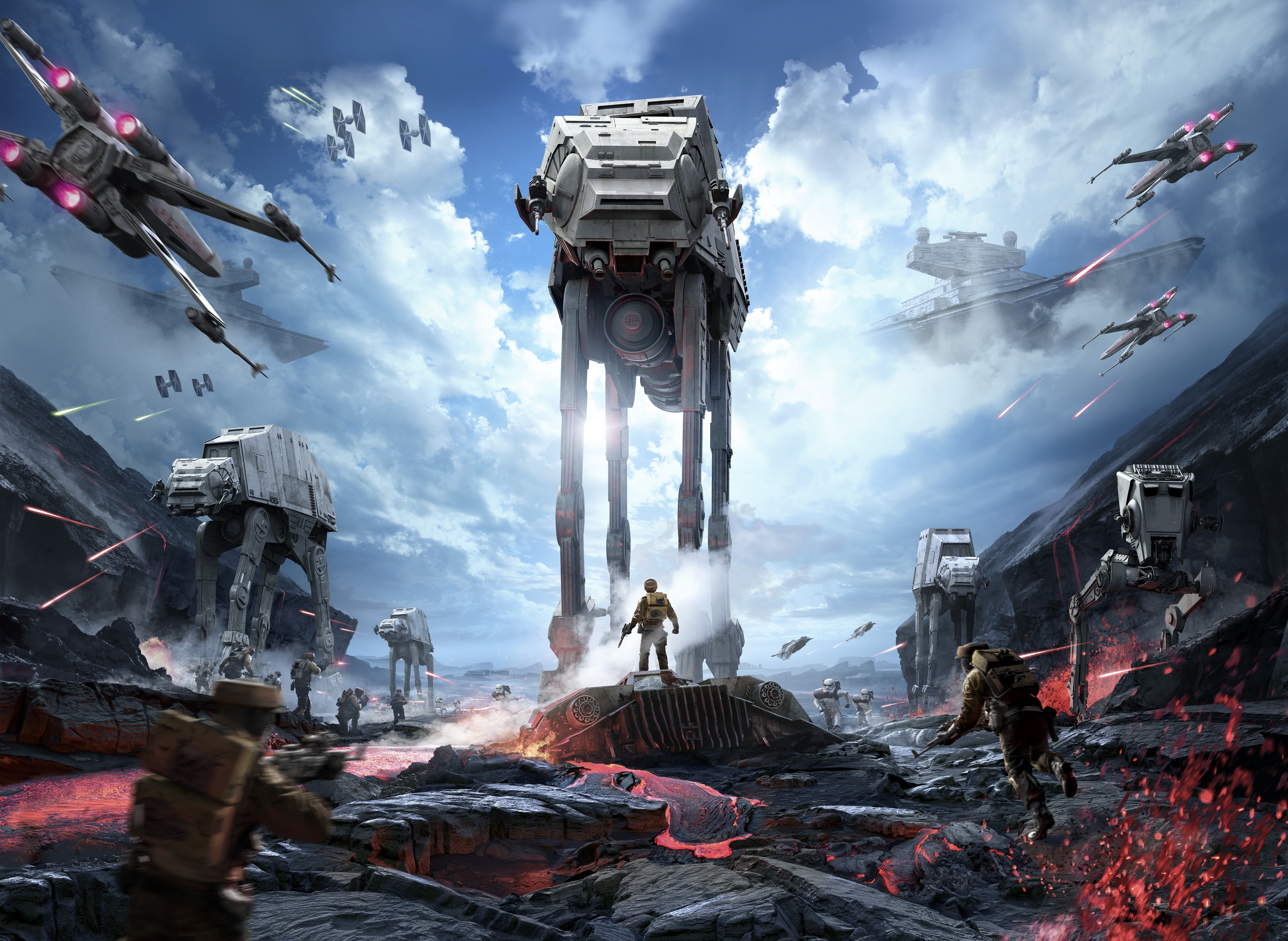 Star Wars: Battlefront 4K AT-AT Battle HD Wallpaper