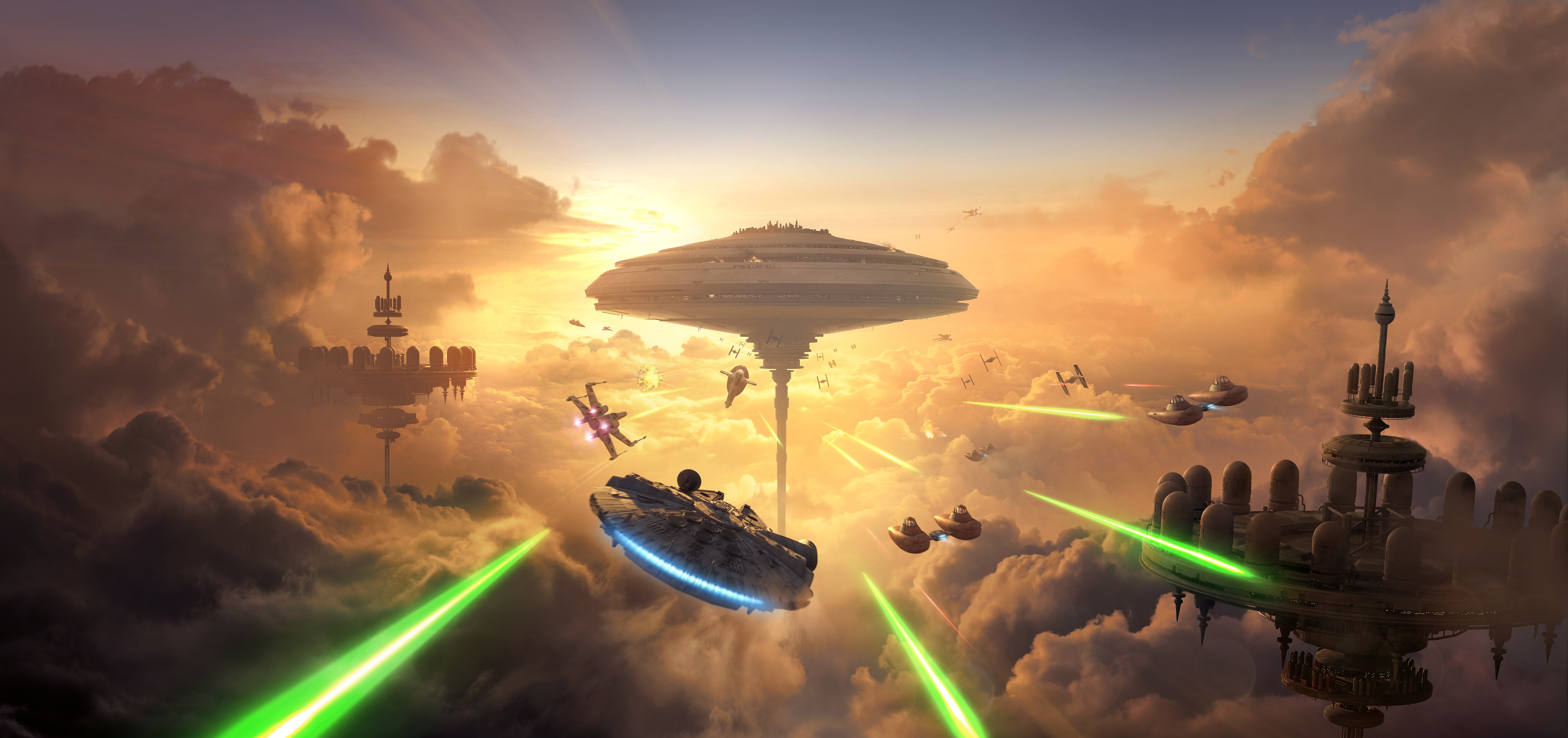 Star Wars Battlefront 4K Battle in the Clouds HD Wallpaper