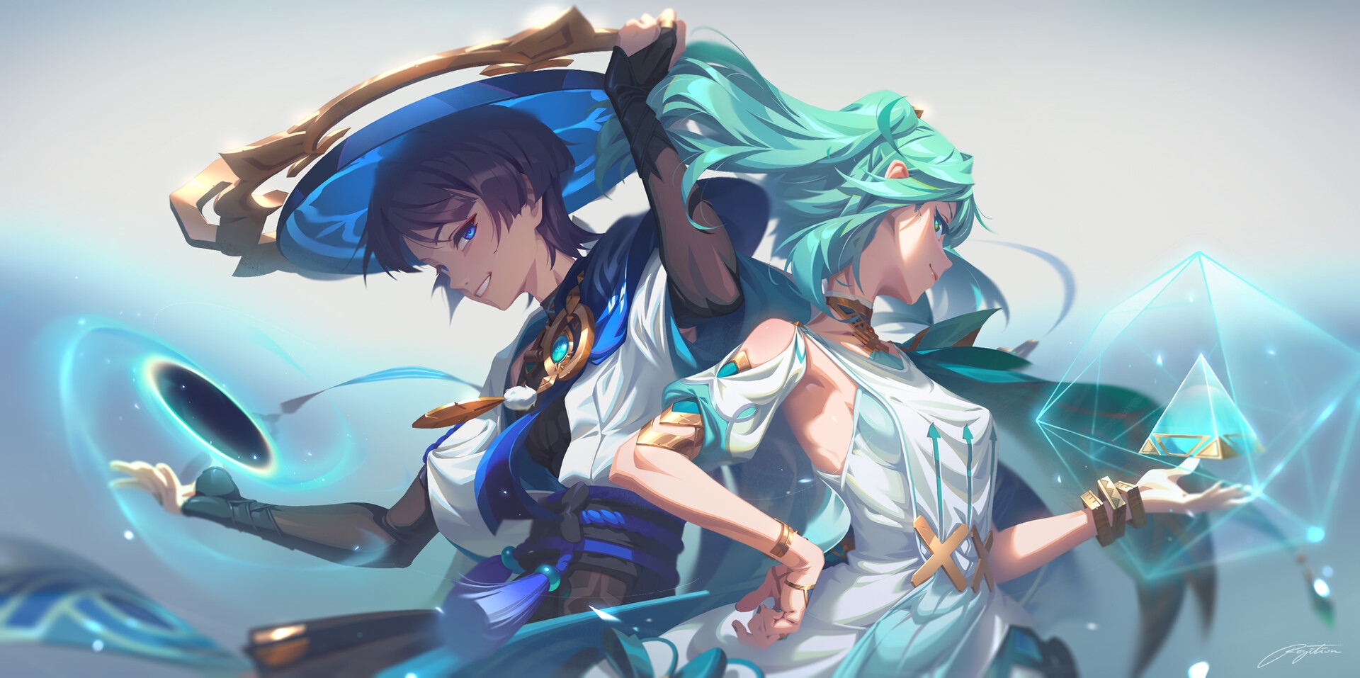 Genshin Impact: Wanderer and Faruzan HD Wallpaper