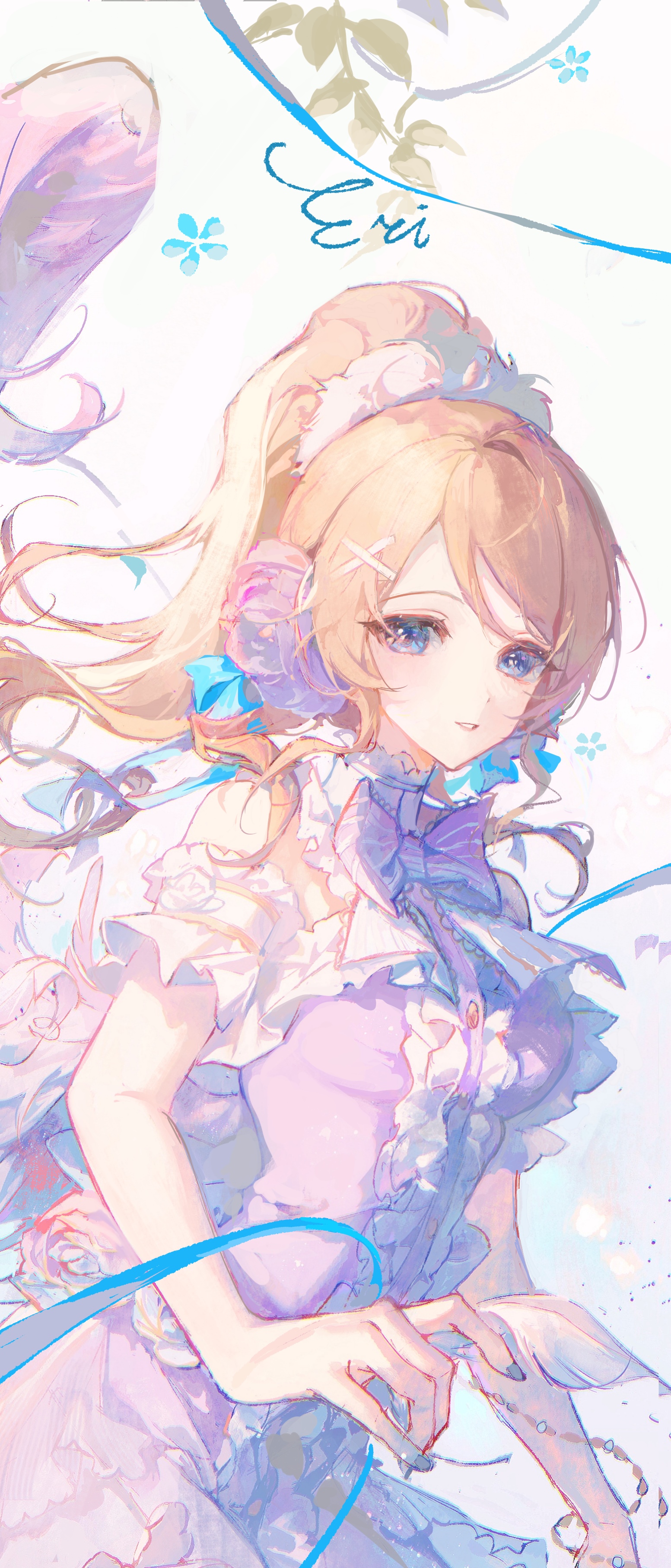 Ayase Eli from Love Live! in a pastel dress HD Phone Wallpaper