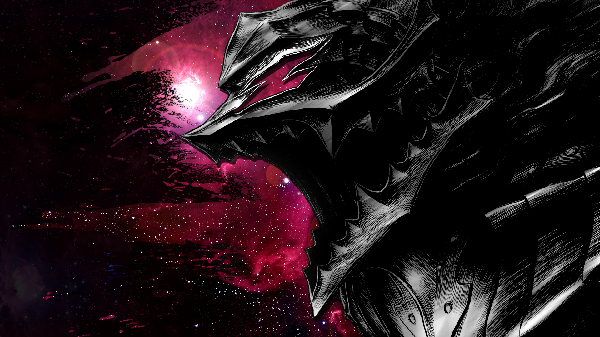 Berserk Armor in a Cosmic Background HD Wallpaper