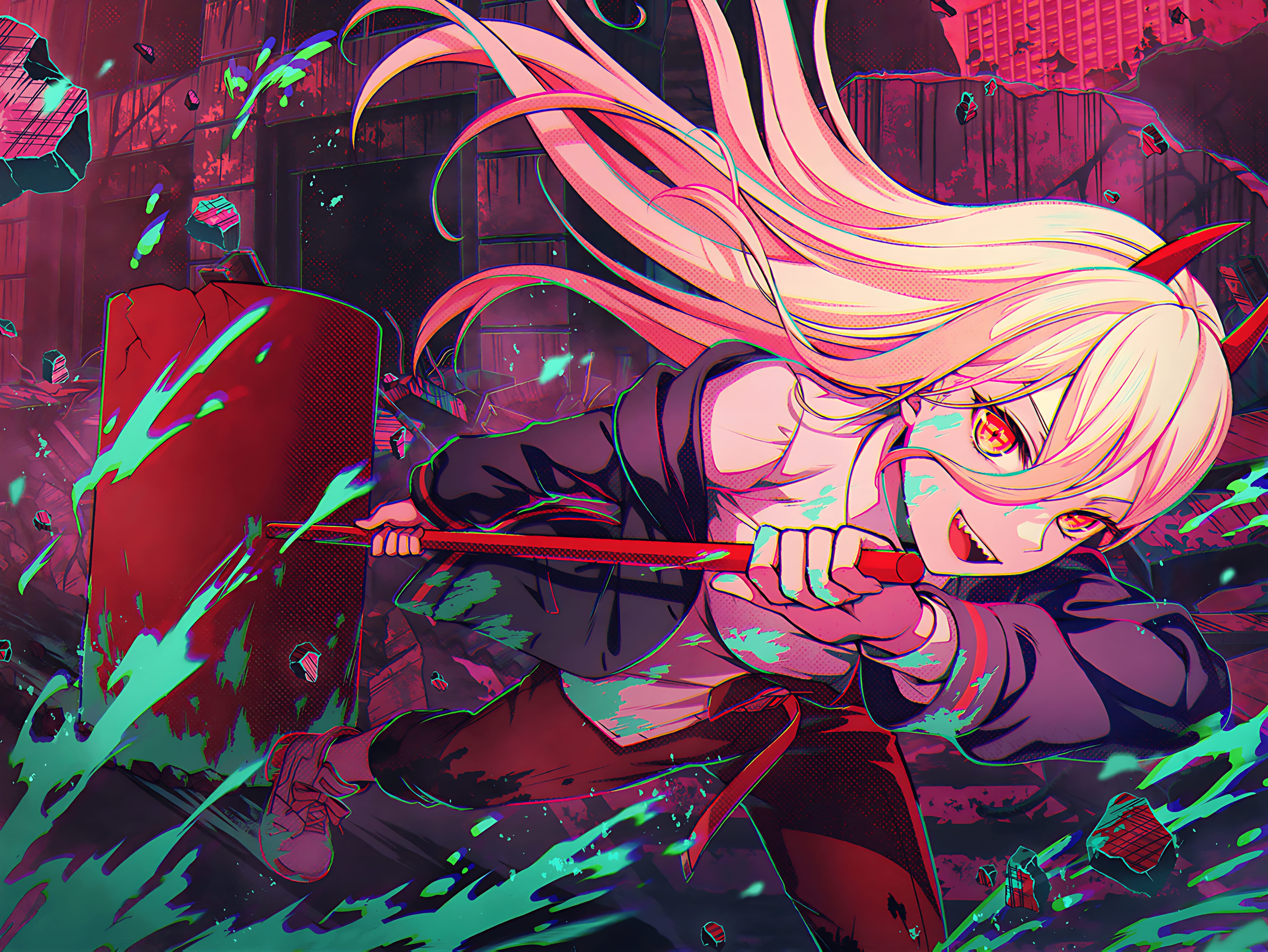 Power from Chainsaw Man with a hammer HD Wallpaper