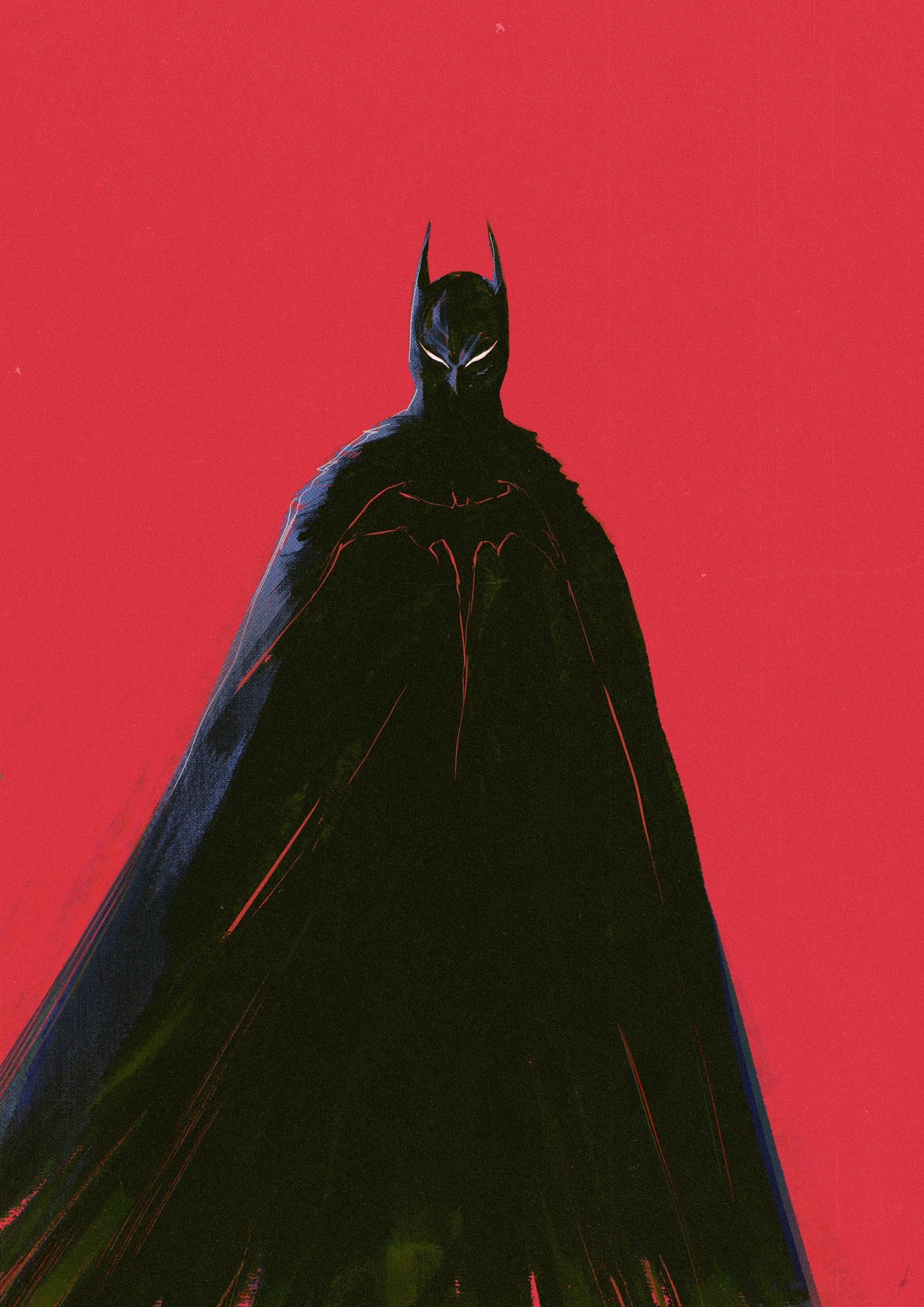 Batman on a Red Background HD Phone Wallpaper