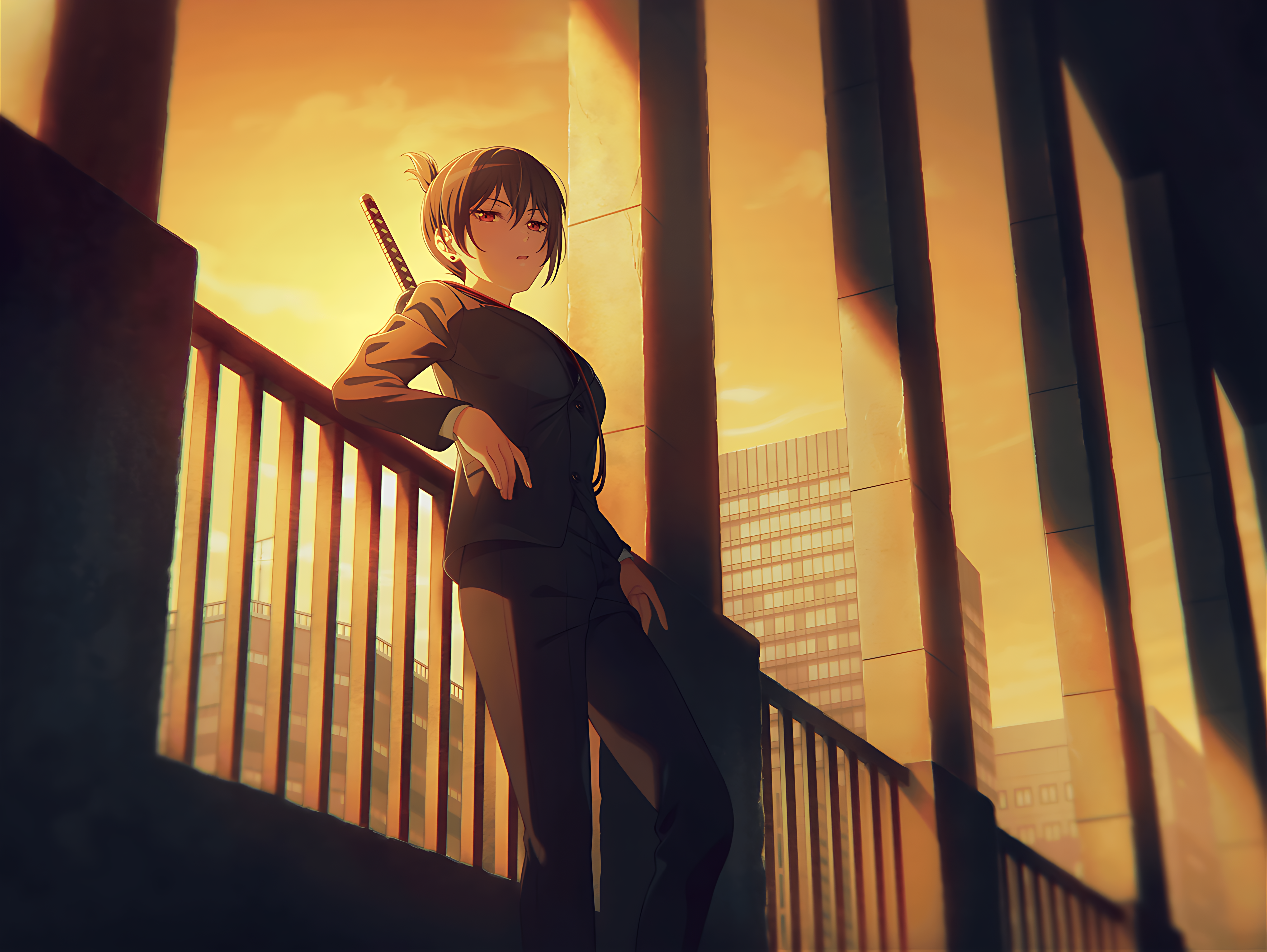 4K Rui Yashio in Sunset Glow HD Wallpaper