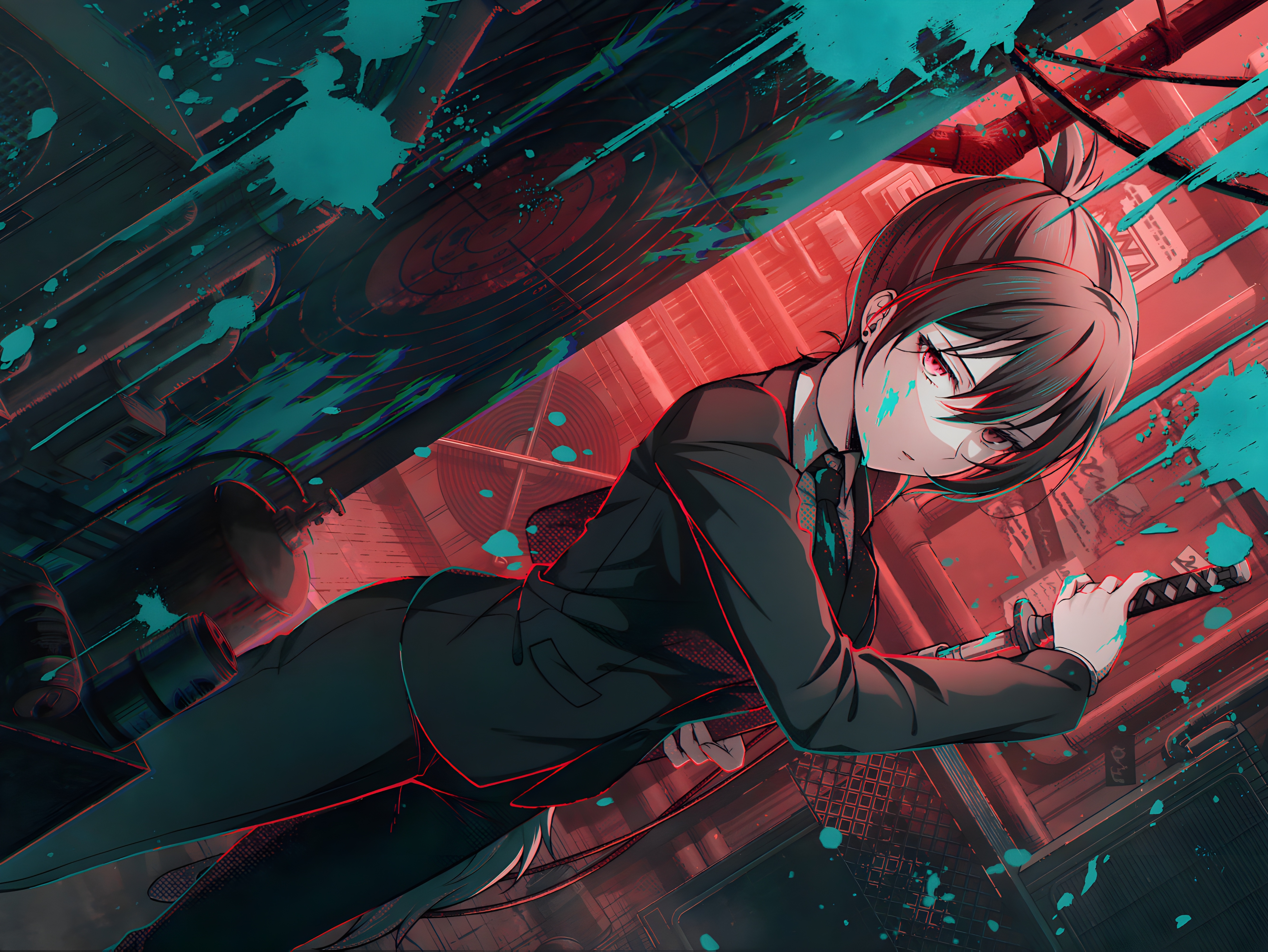 Rui Yashio with Chainsaw Man crossover HD Wallpaper