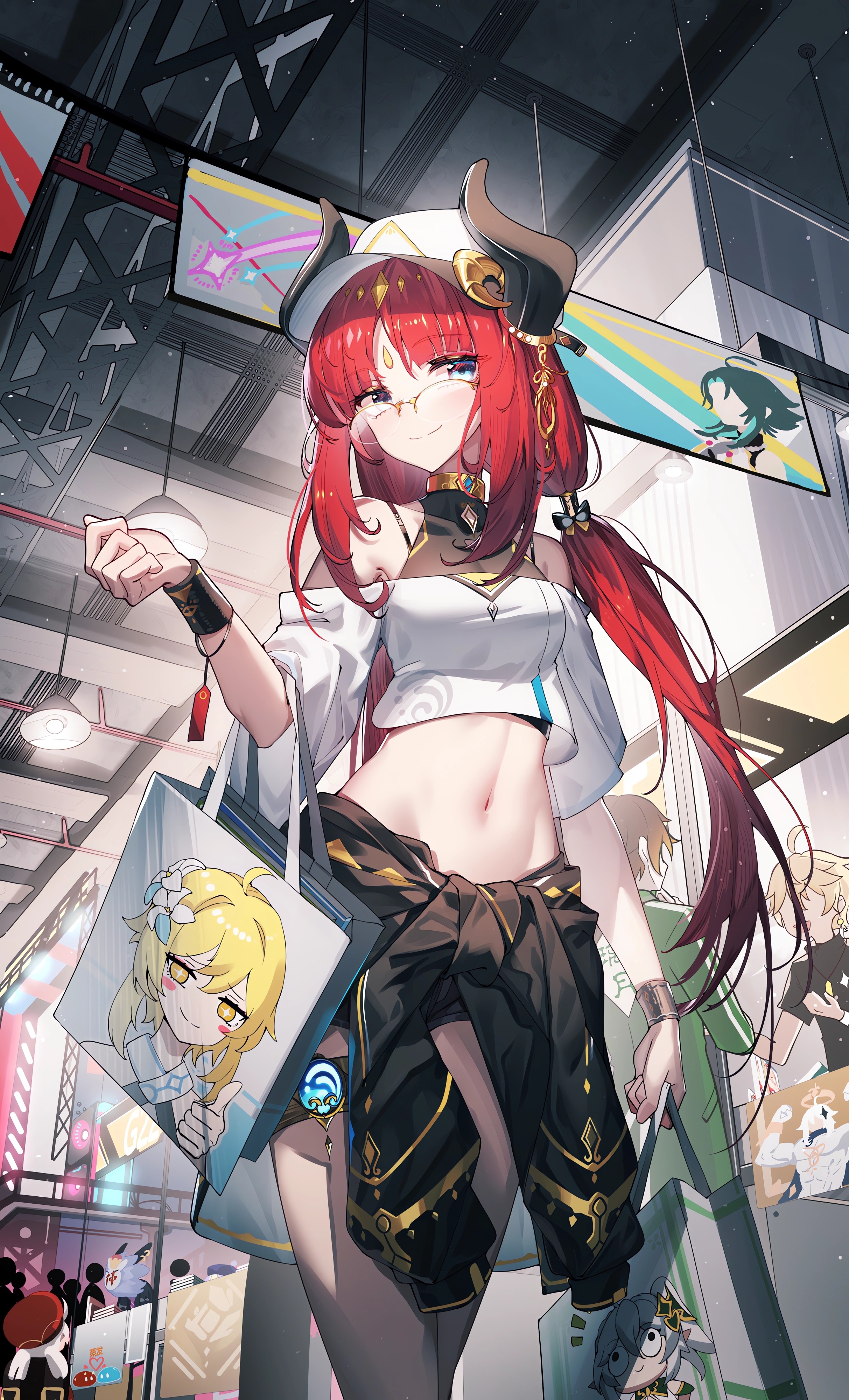 Nilou from Genshin Impact holding a shopping bag HD Phone Wallpaper