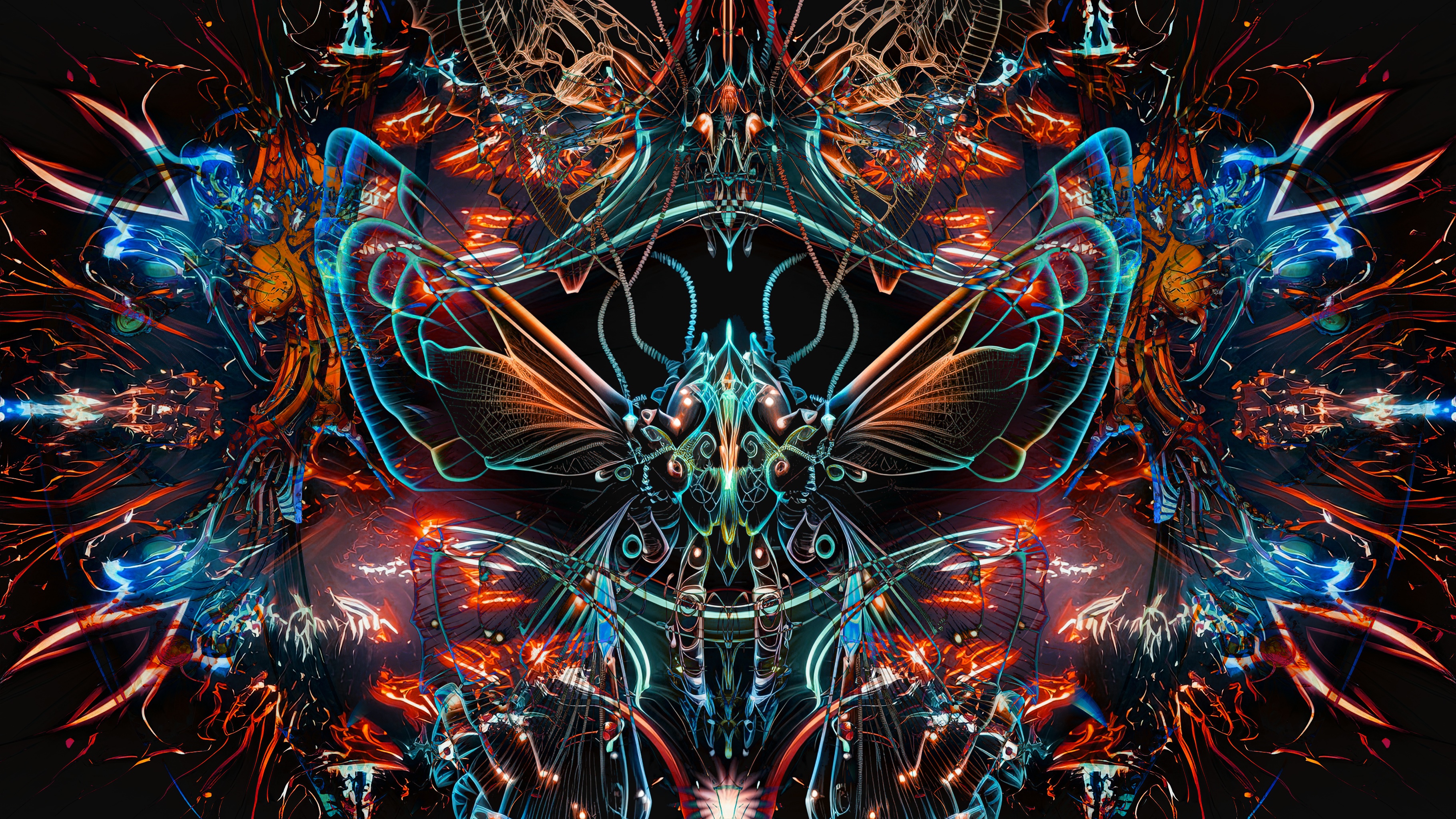 Colorful alien creature with intricate mechanical details HD Wallpaper
