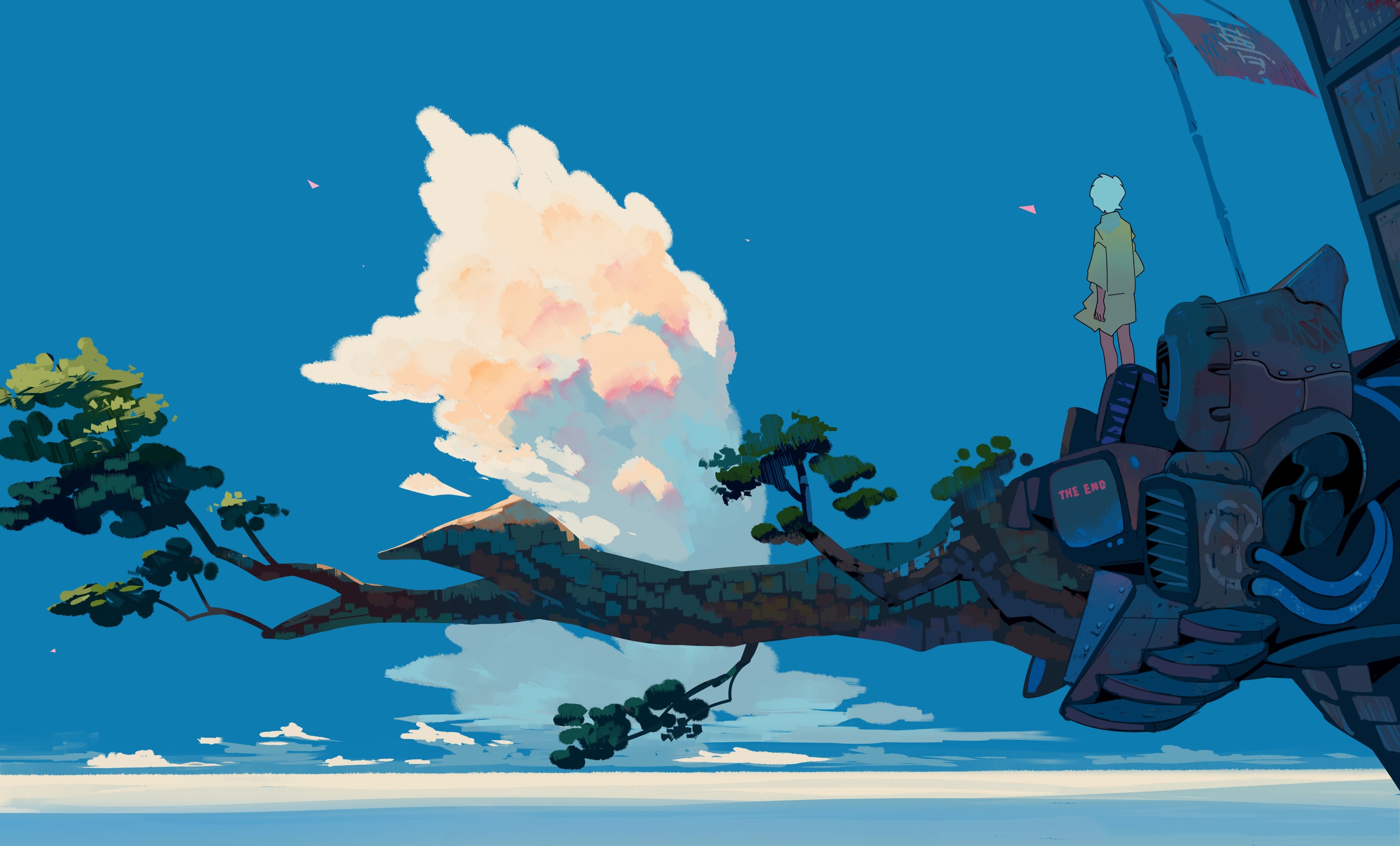 4K digital painting of a person on a mech HD Wallpaper