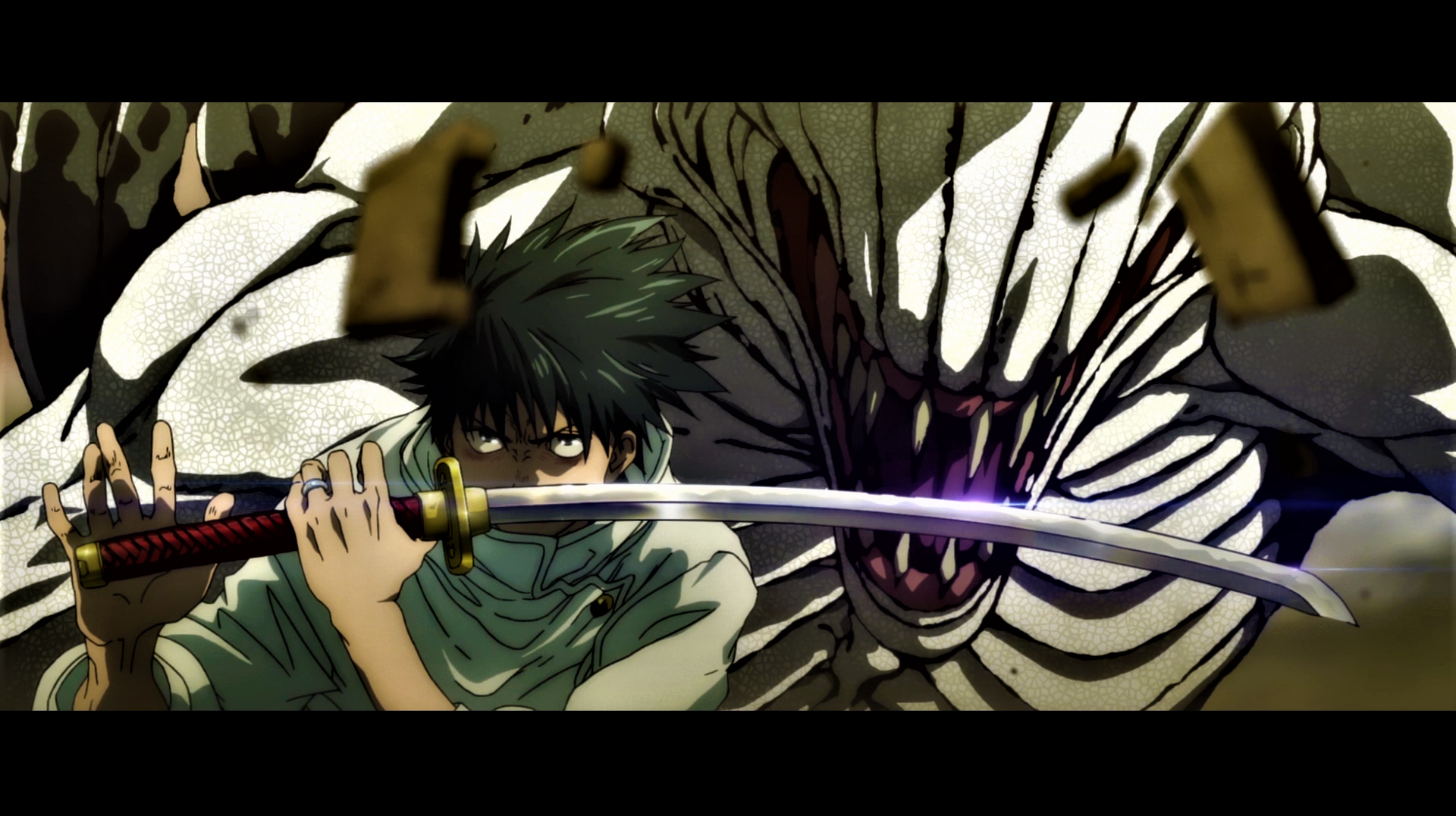 Yuta Okkotsu with a sword and a demon in Jujutsu Kaisen HD Wallpaper