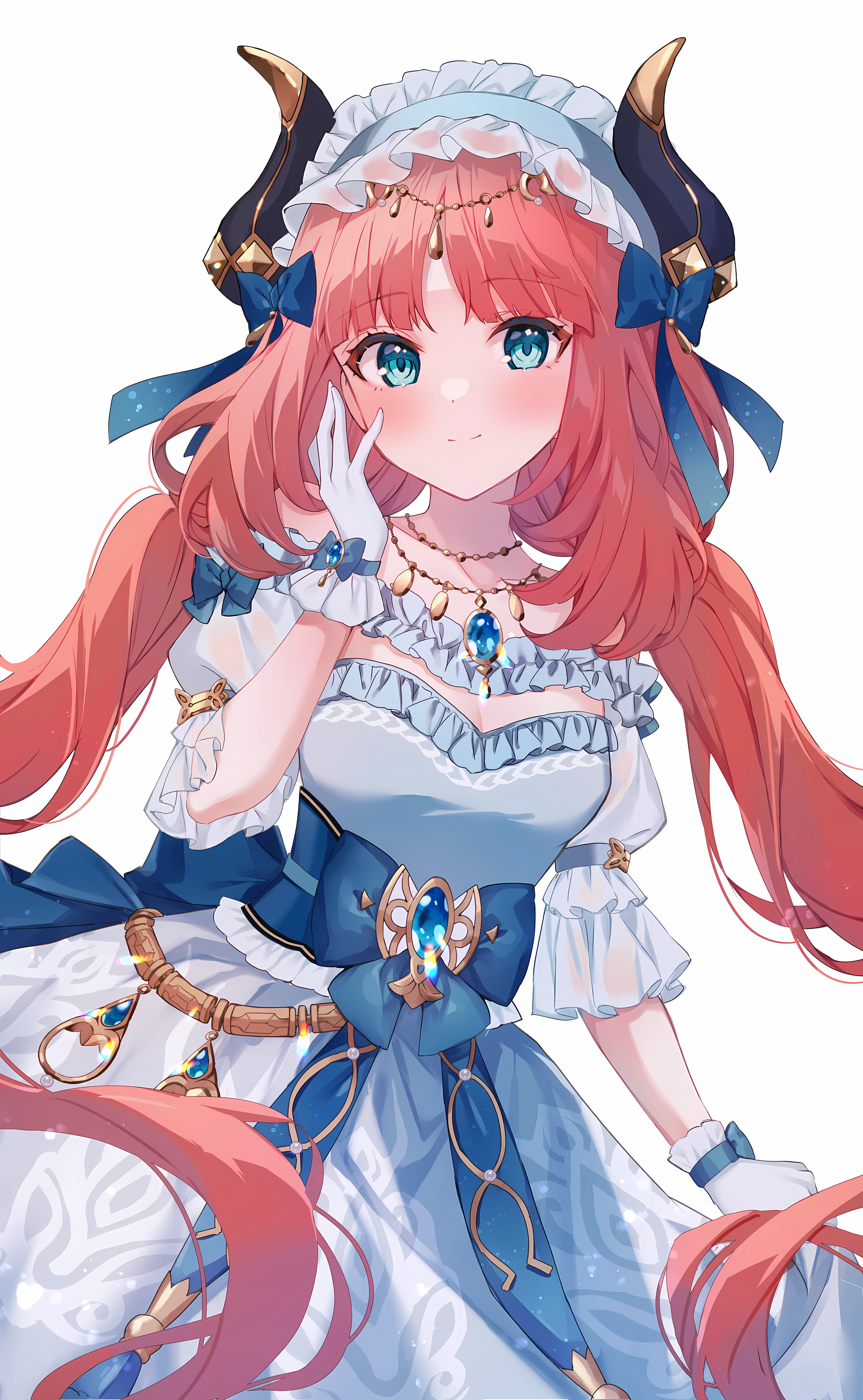 Nilou from Genshin Impact in a blue dress HD Phone Wallpaper