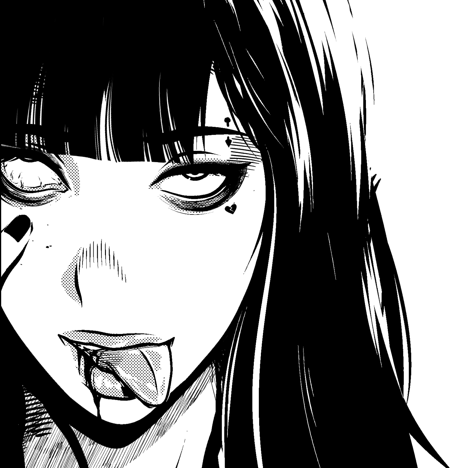 Gothic girl with tongue out and heart tattoo HD Wallpaper