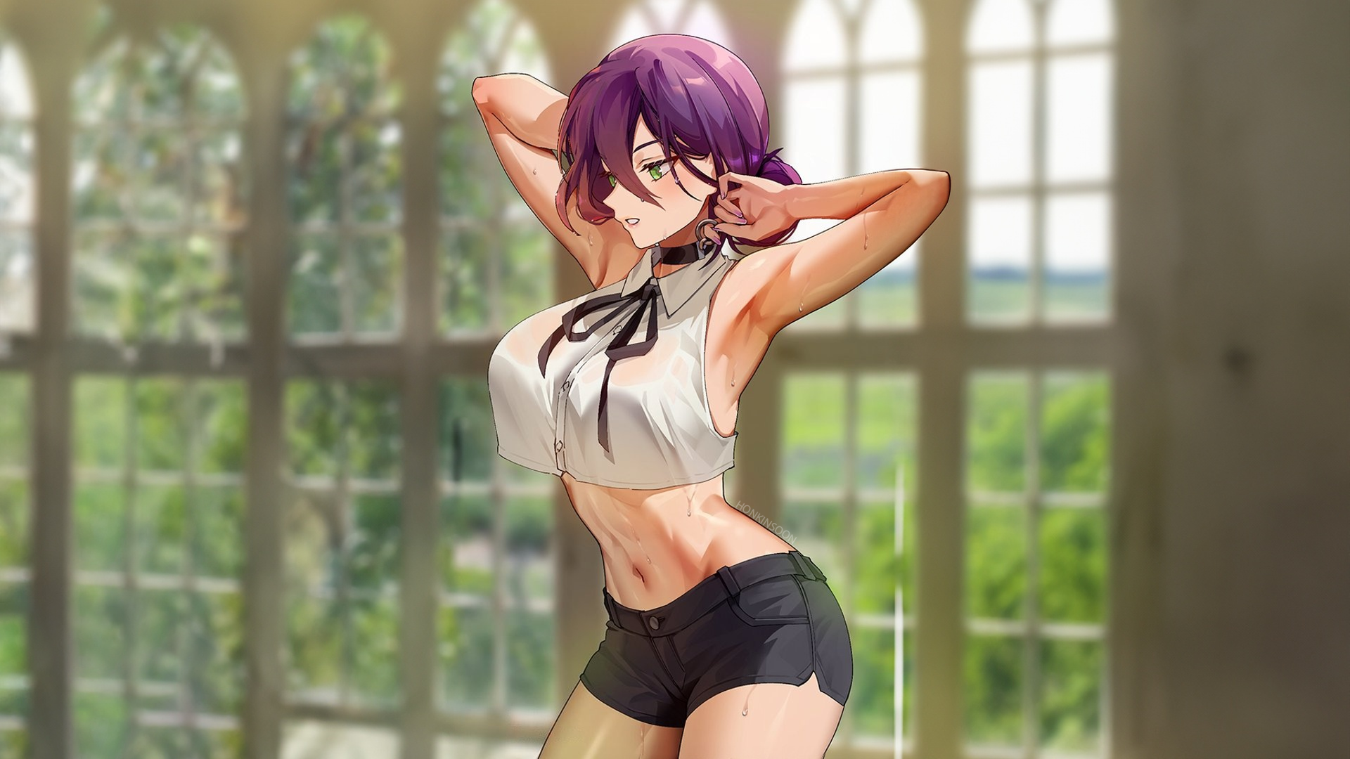Reze from Chainsaw Man with wet body HD Wallpaper