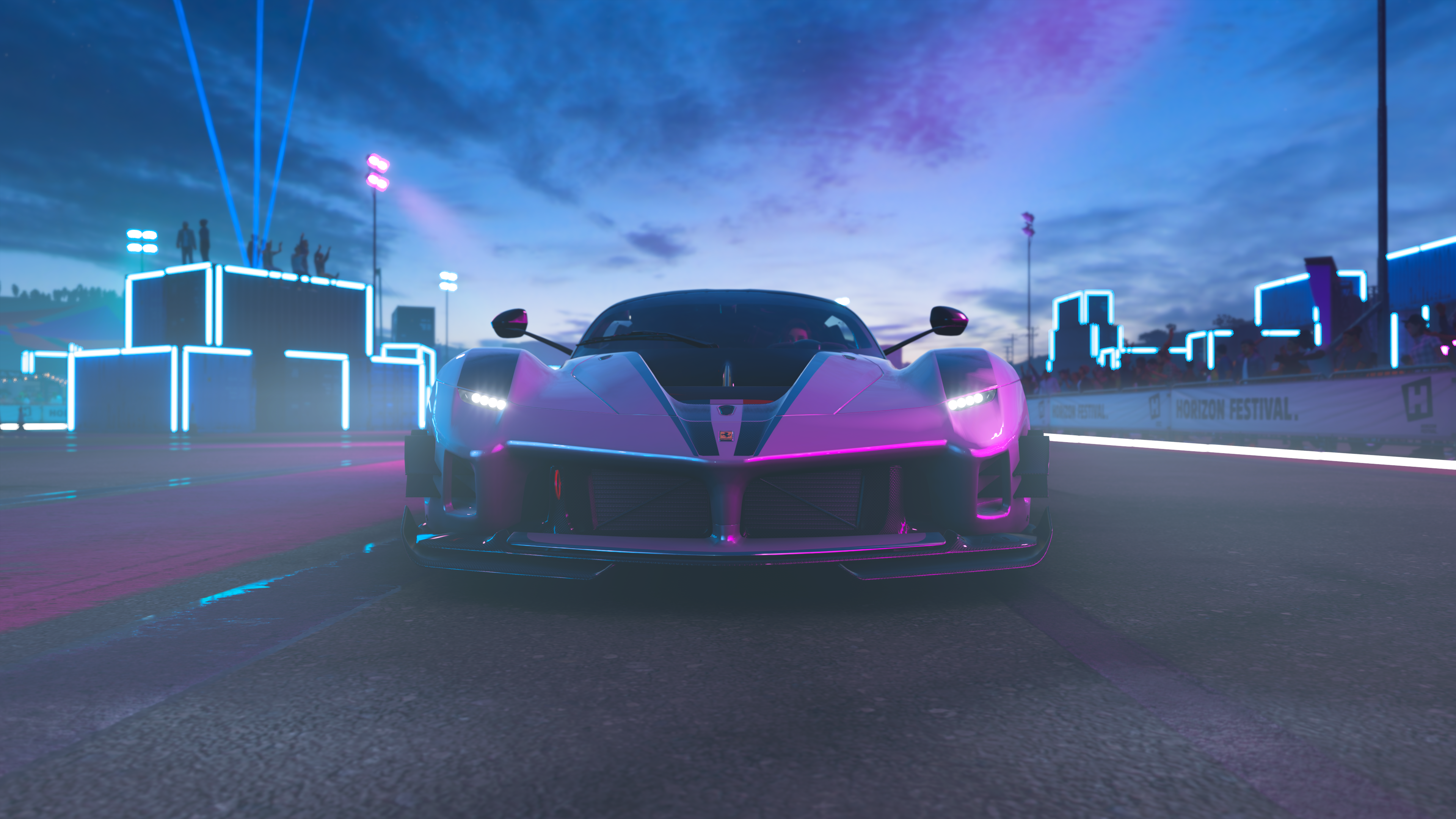 Ferrari FXX K Evo in Forza Horizon 5 at night HD Wallpaper