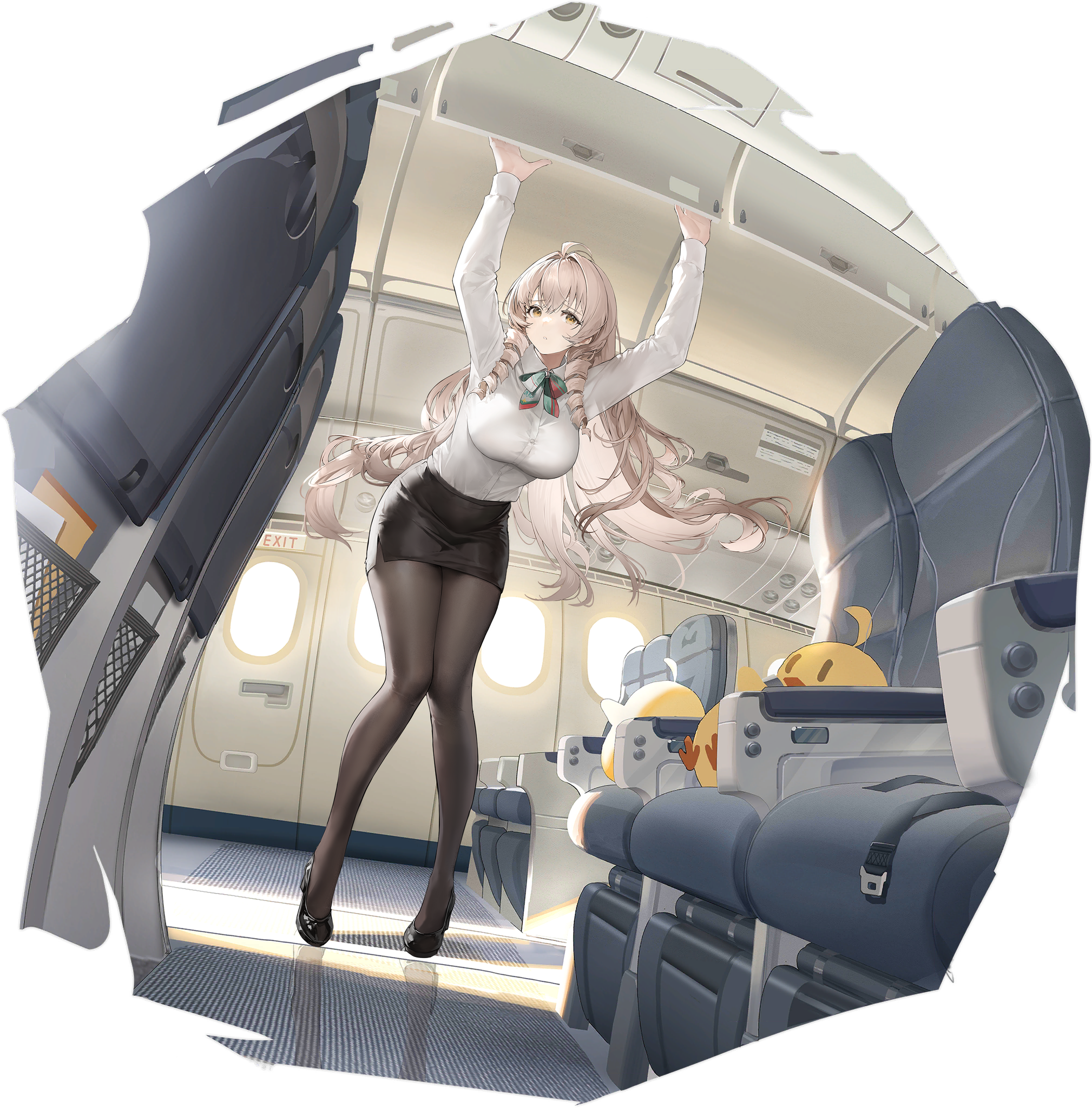 Azur Lane character in an airplane cabin HD Wallpaper
