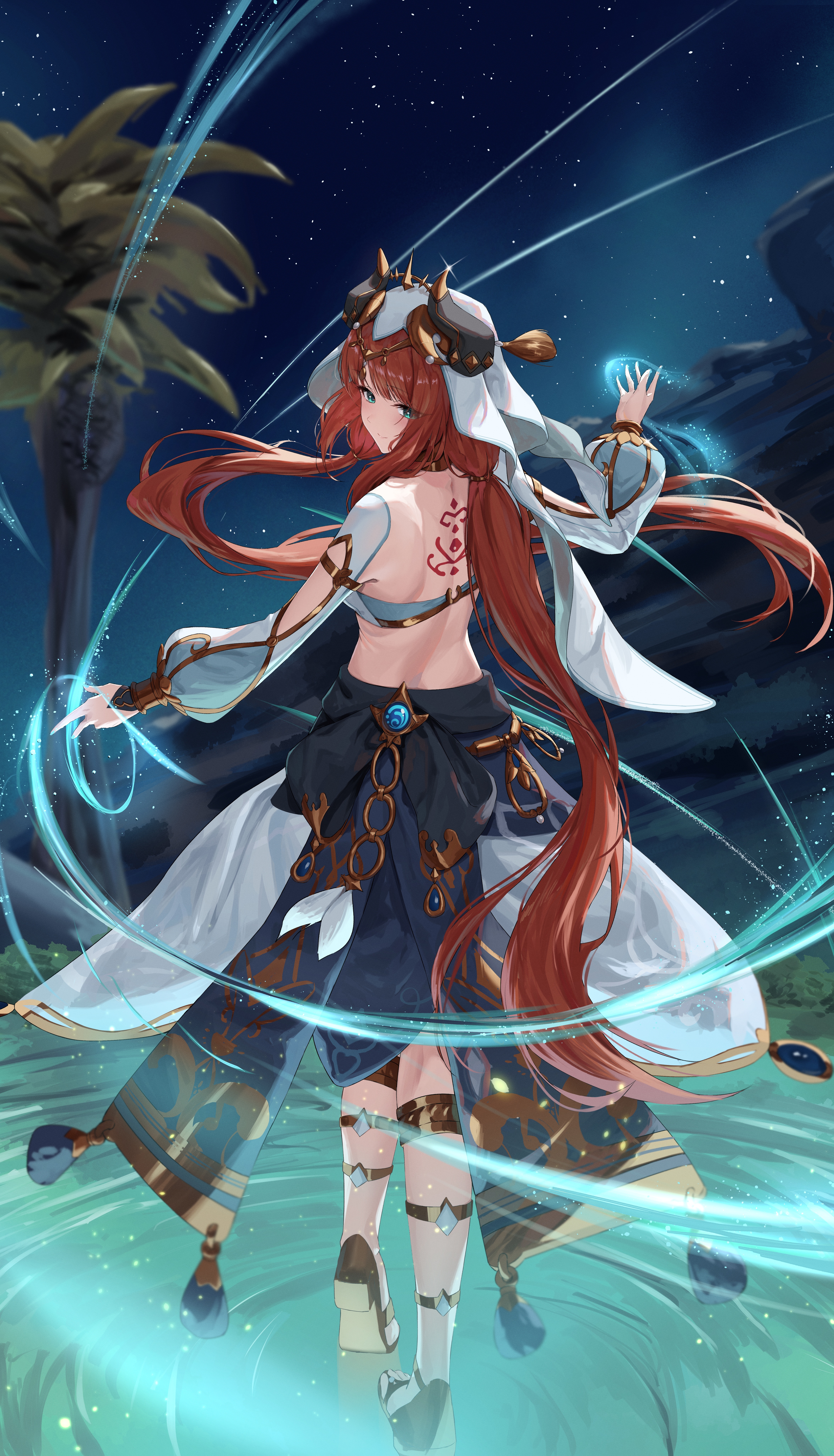 4K Nilou from Genshin Impact with water magic HD Phone Wallpaper