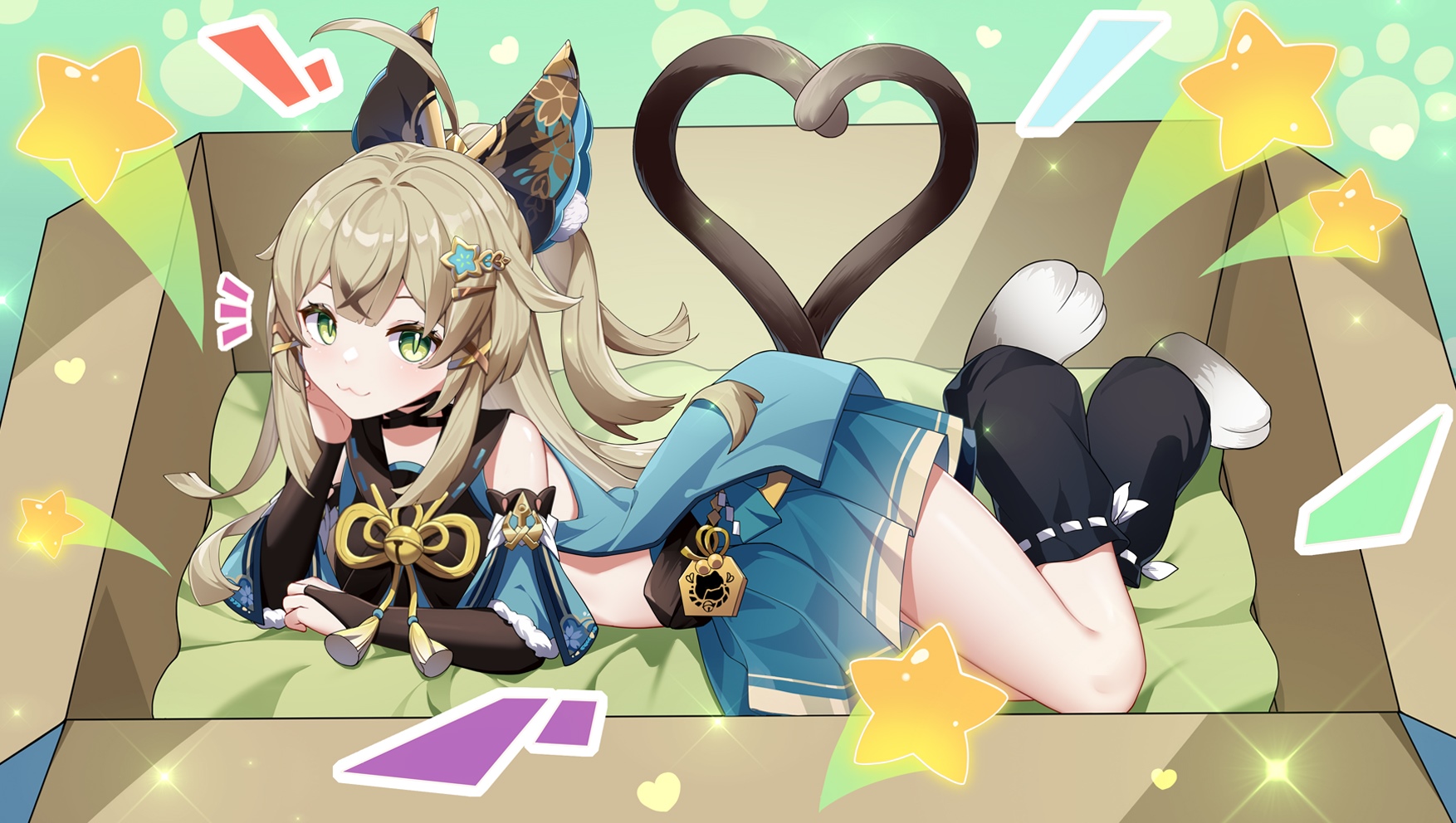 Kirara from Genshin Impact in a box HD Wallpaper