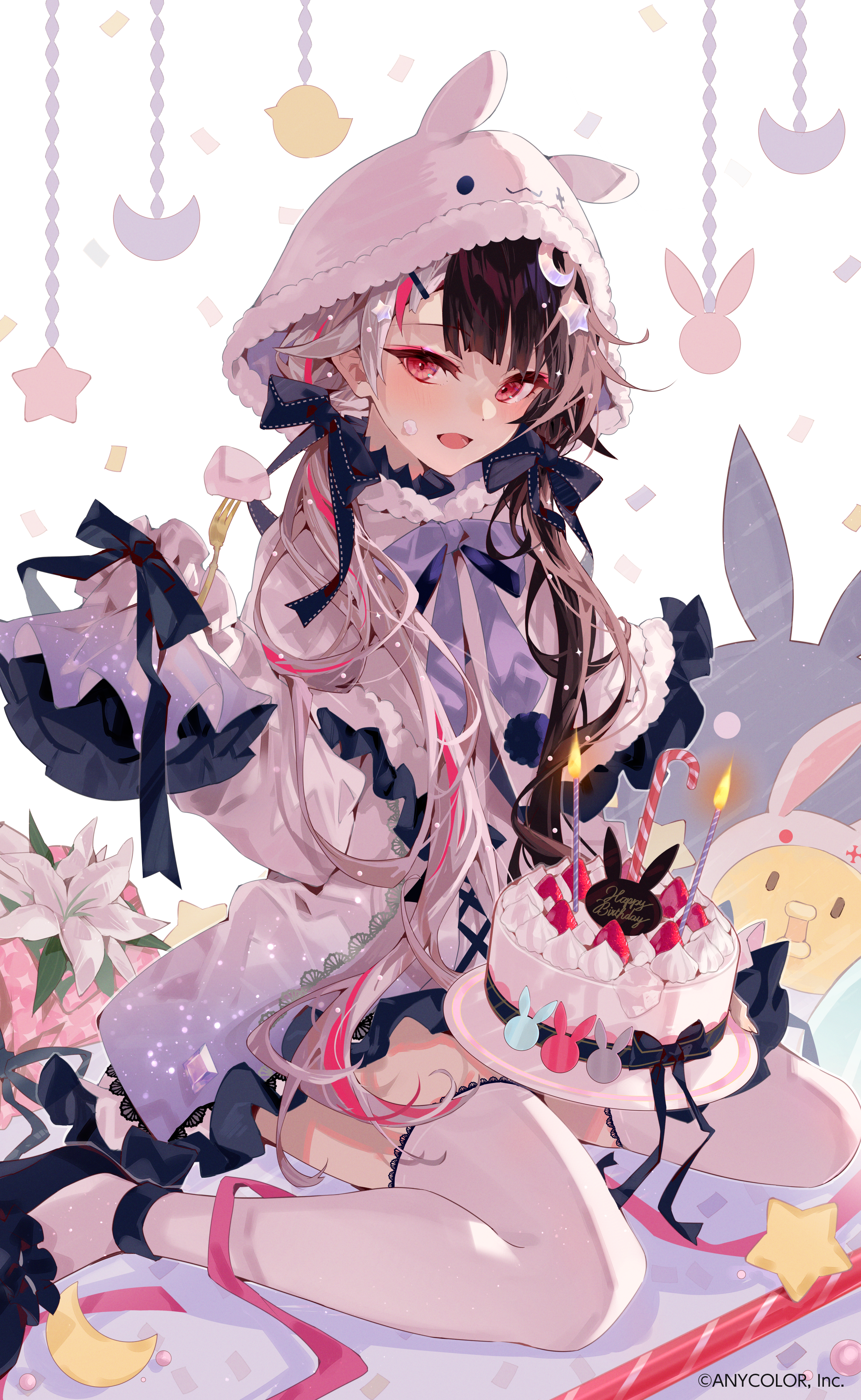 Yorumi Rena celebrating her birthday with cake and flowers HD Phone Wallpaper