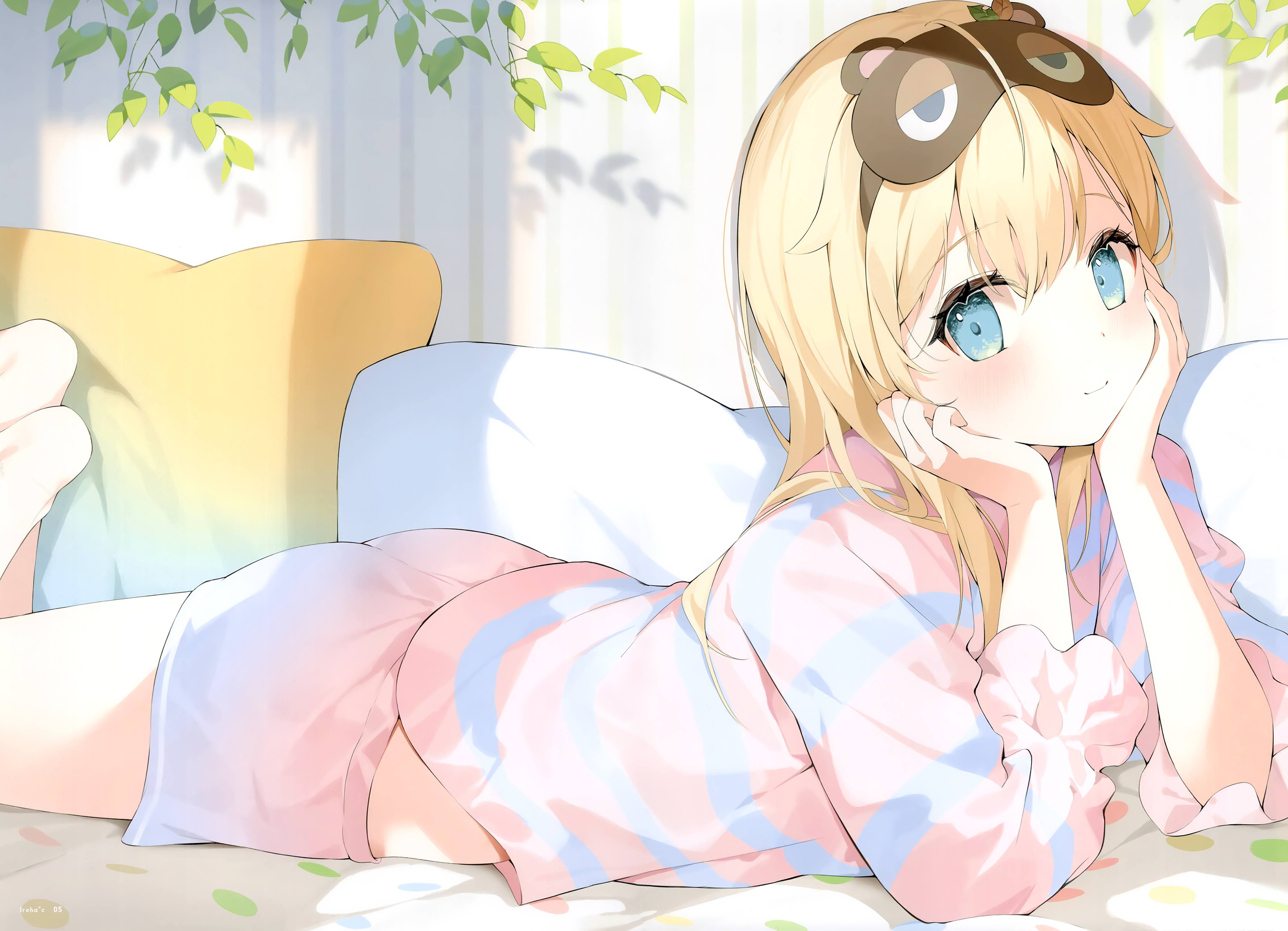 Kazama Iroha in pajamas with tanuki ears HD Wallpaper