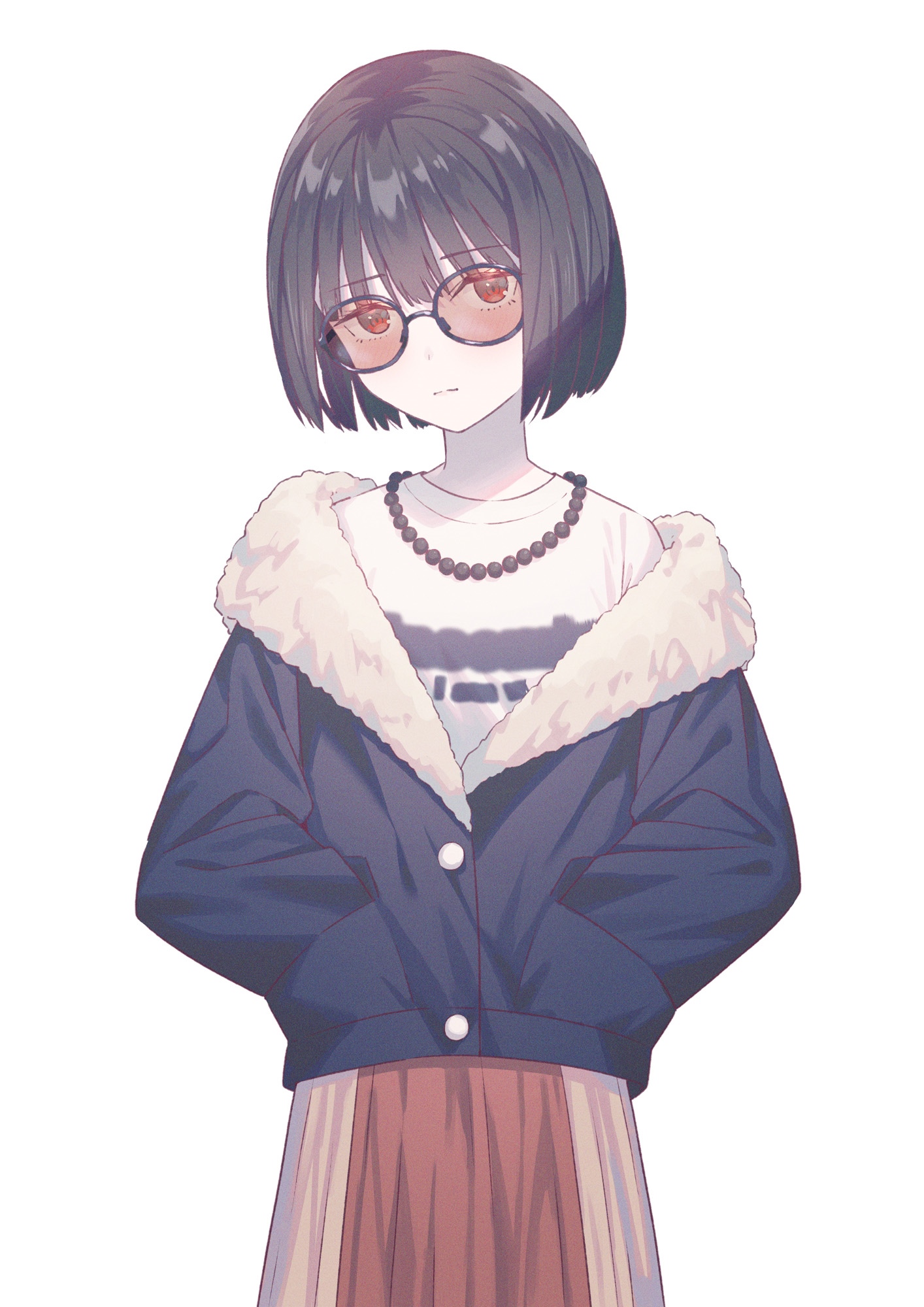 Girl with short black hair wearing sunglasses and a jacket HD Phone Wallpaper