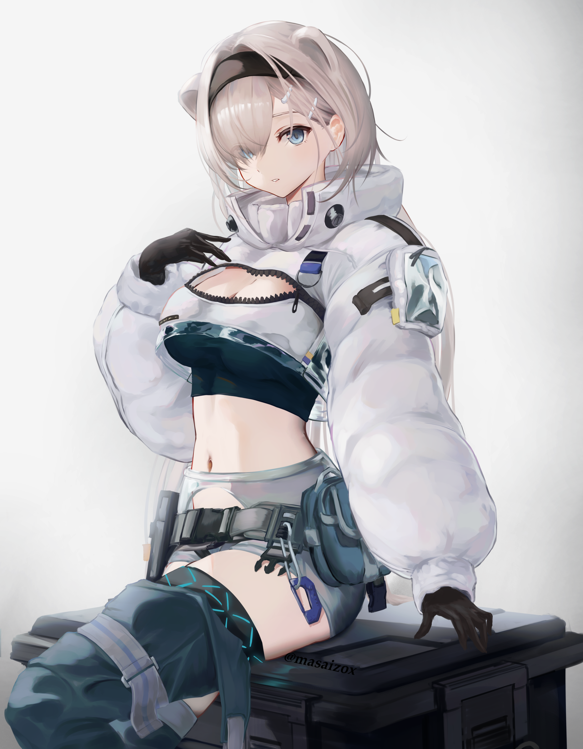 Aurora in a white jacket and shorts HD Phone Wallpaper