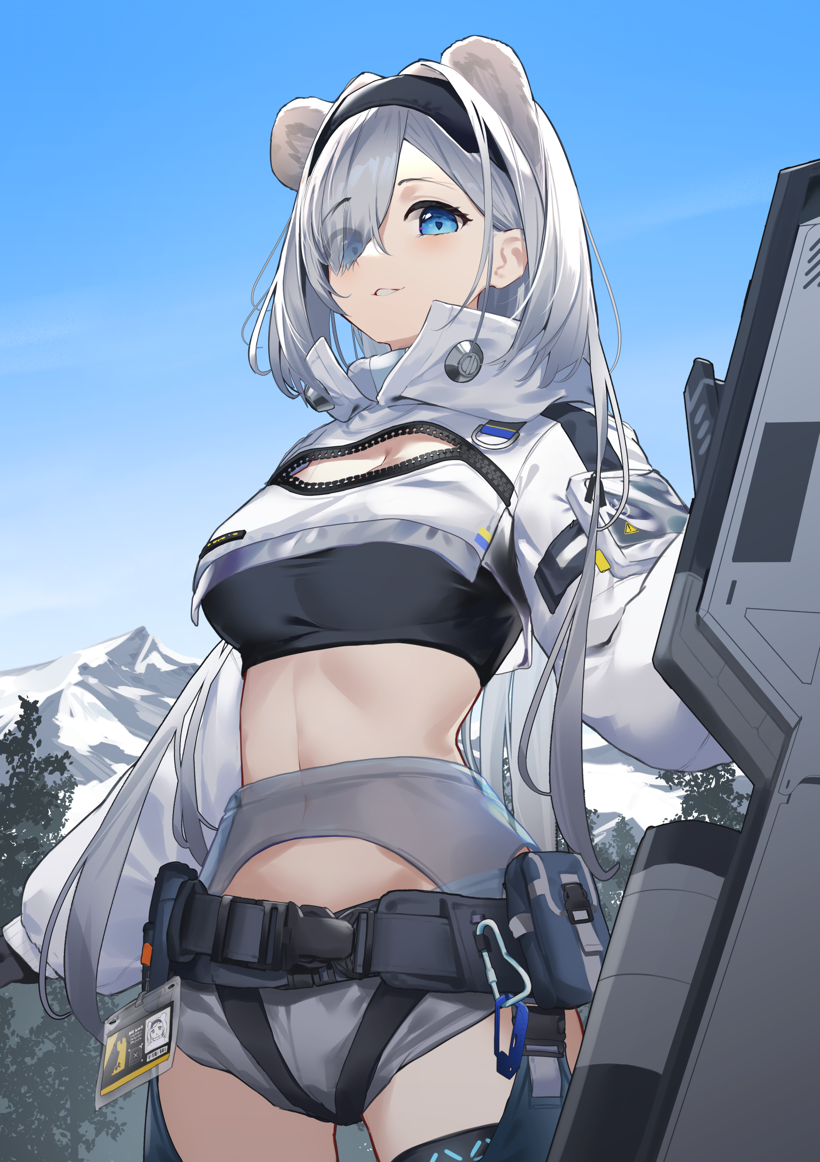 Arknights character with white hair and blue eyes HD Phone Wallpaper