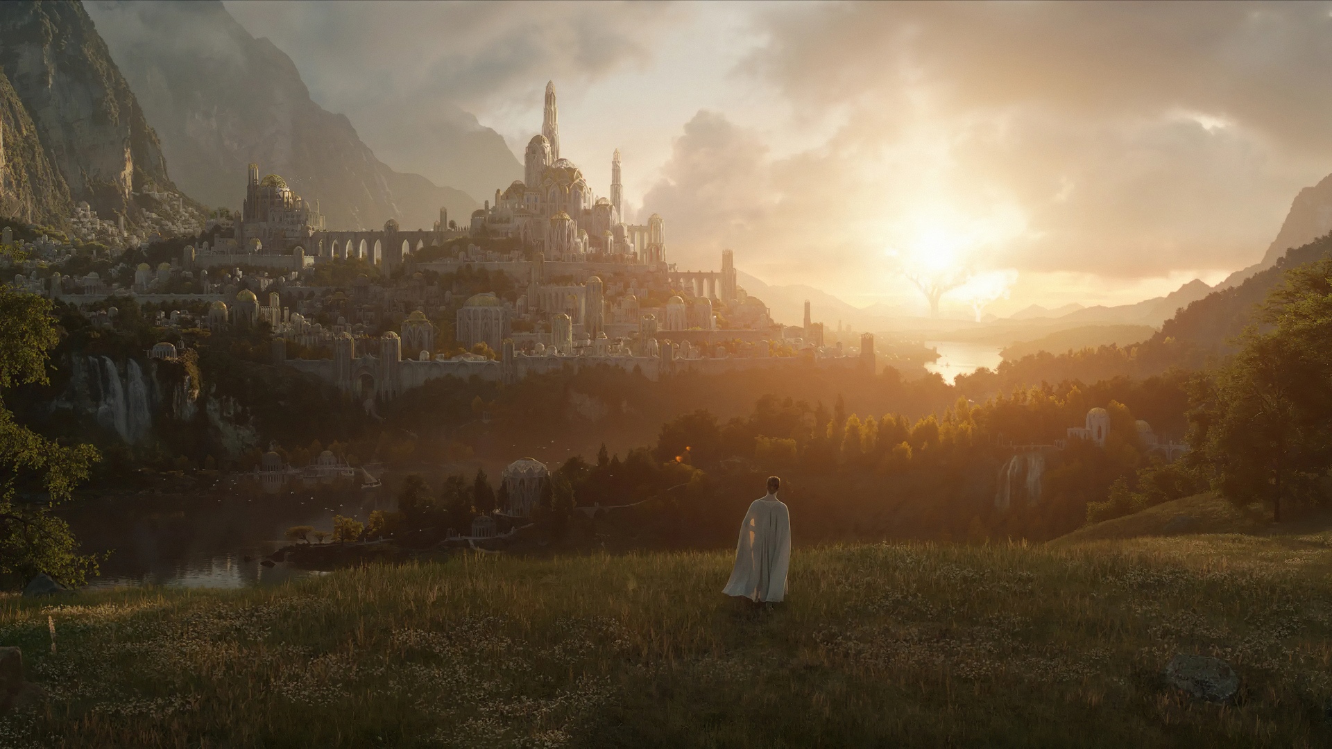 The Lord of the Rings: The Rings of Power - Valinor Cityscape HD Wallpaper