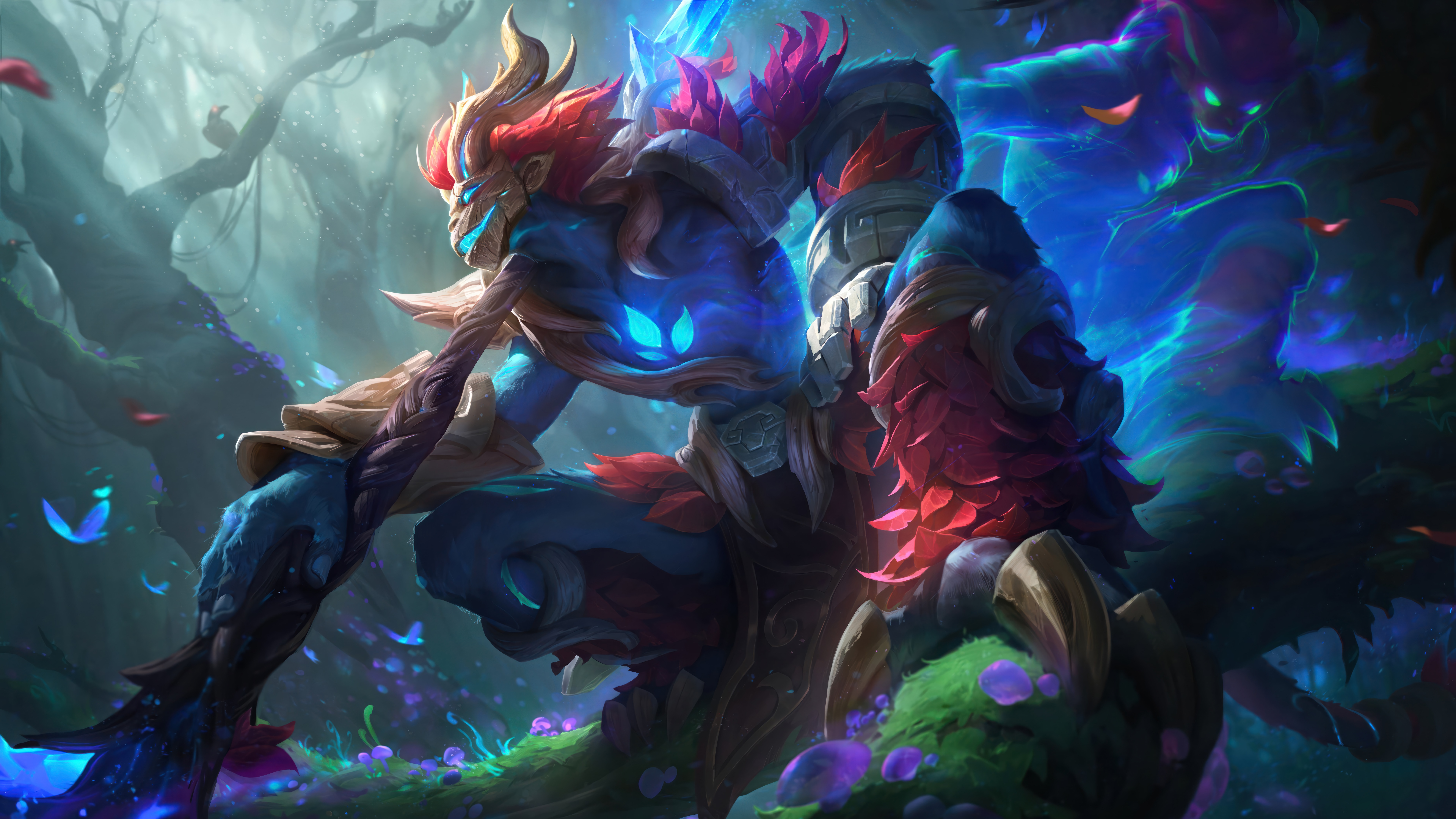 Elderwood Wukong in a mystical forest HD Wallpaper
