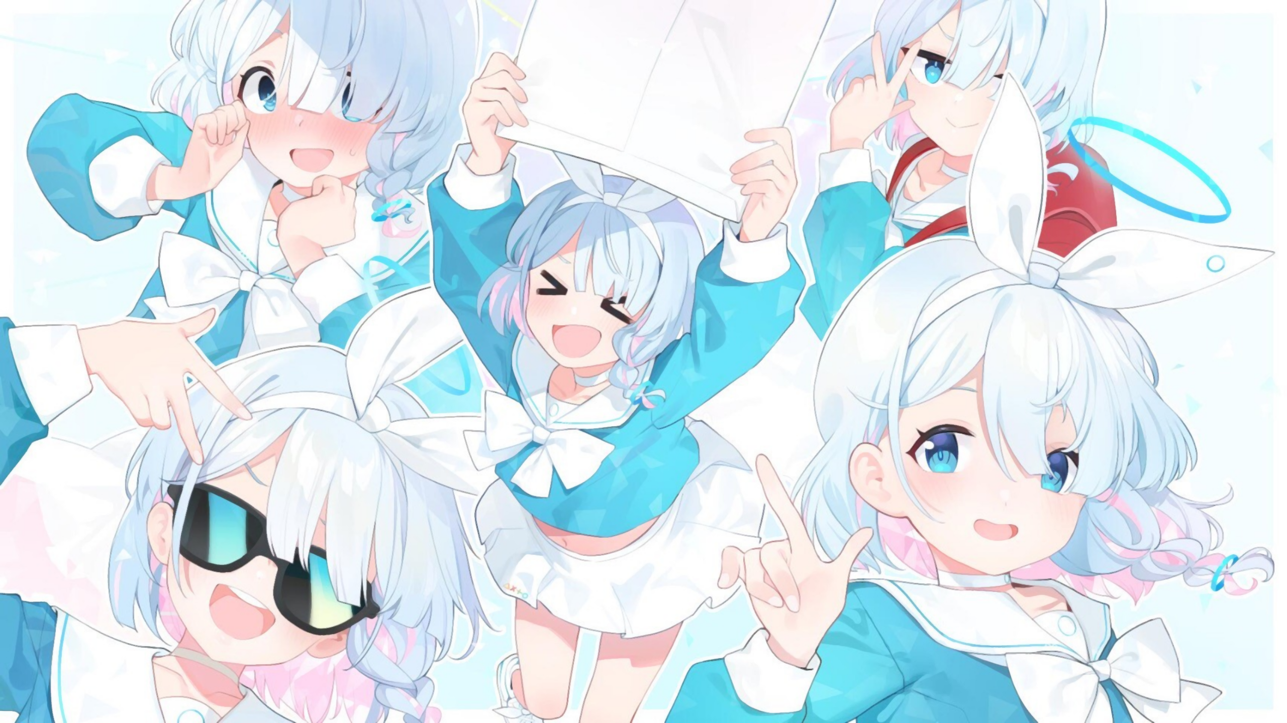 Blue Archive Arona with multiple expressions HD Wallpaper