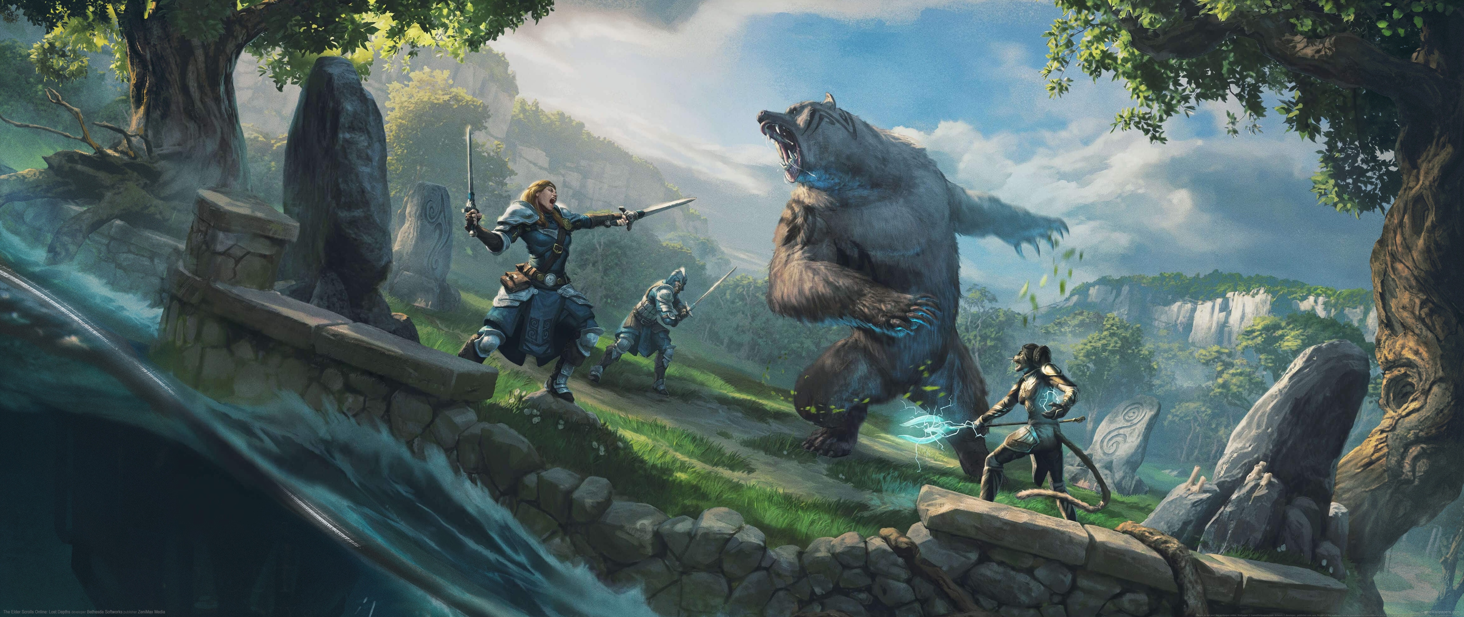 The Elder Scrolls Online: Battle with a Bear HD Wallpaper
