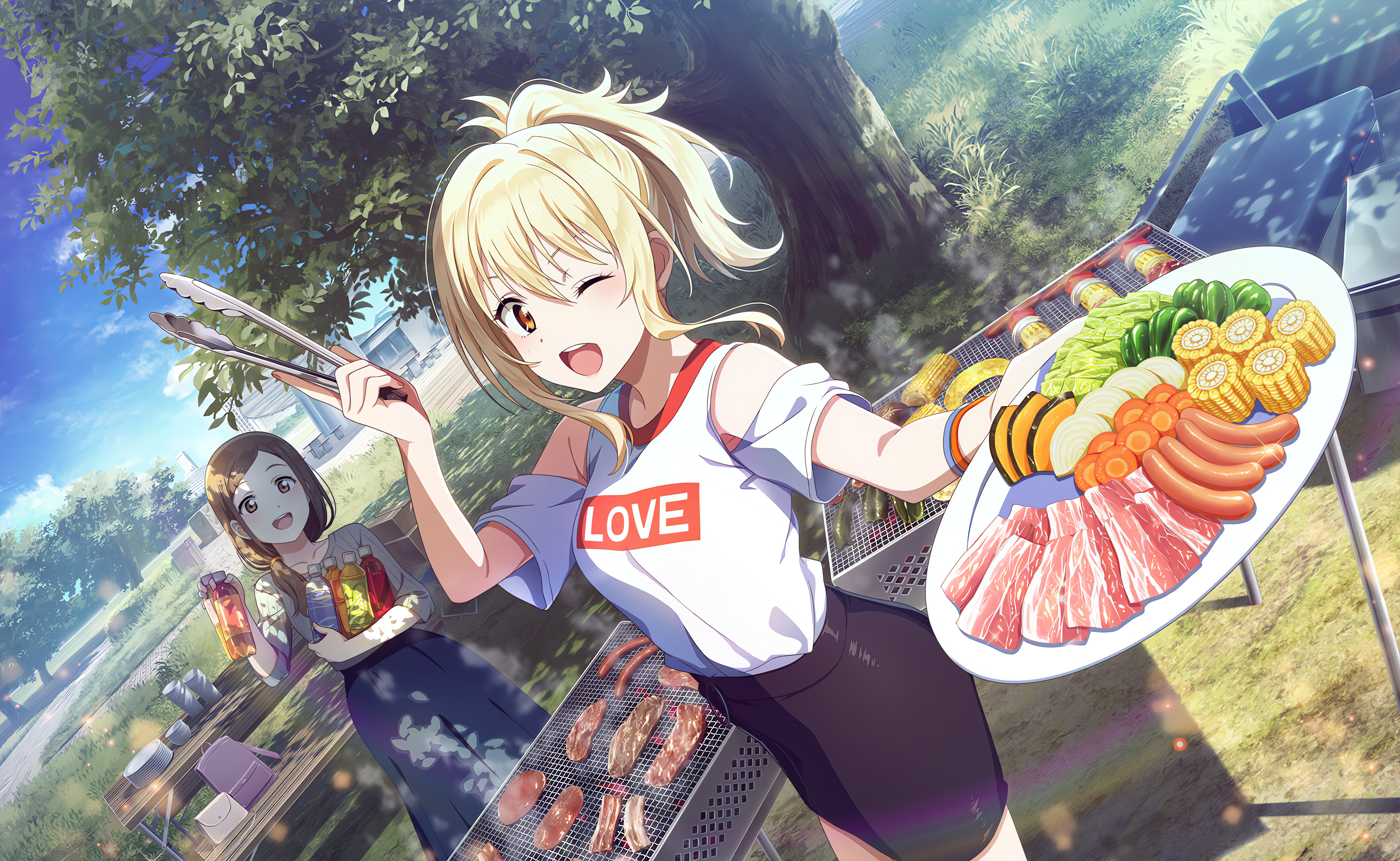 Miyashita Ai grilling food for Love Live! Nijigasaki High School Idol Club HD Wallpaper