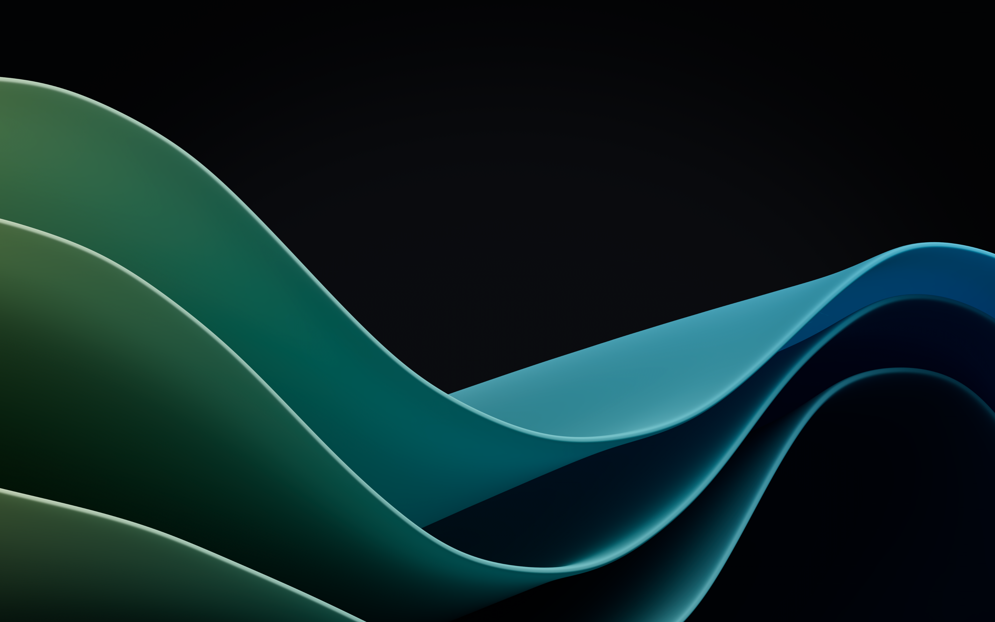 4K Windows 11 colorful waveforms on dark background HD Wallpaper