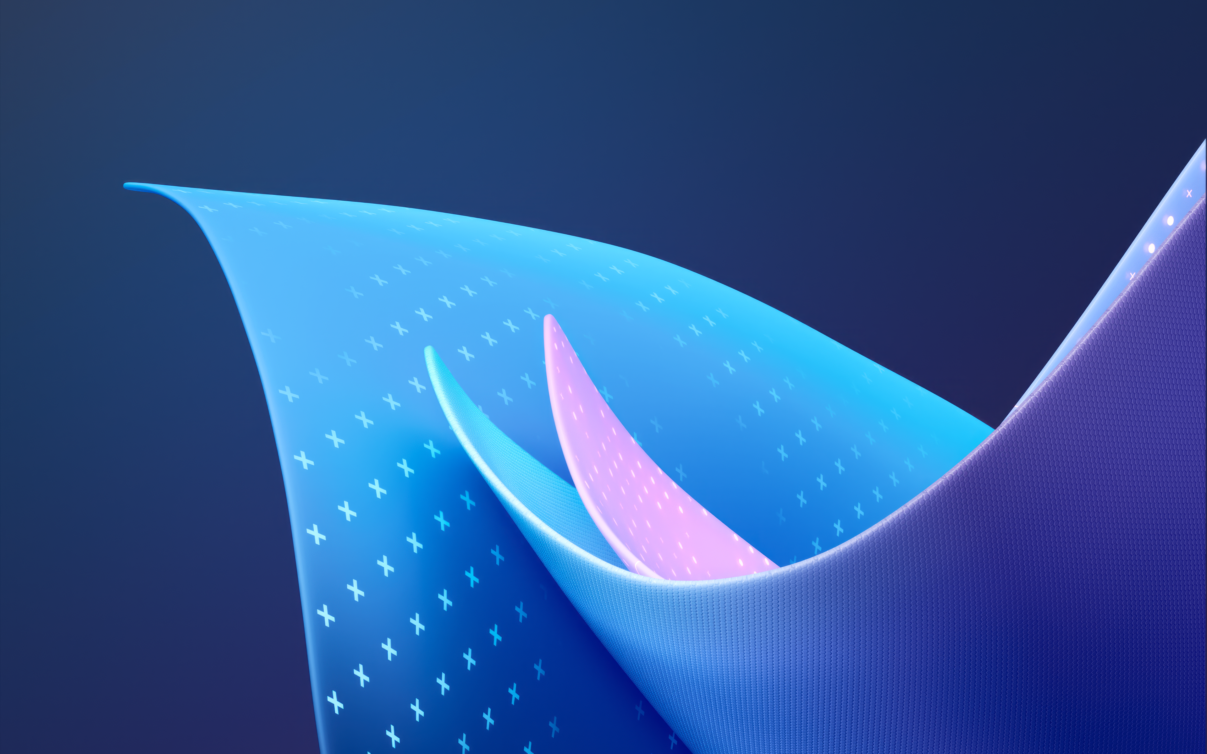 Windows 11 4K Abstract Blue and Pink Waves HD Wallpaper