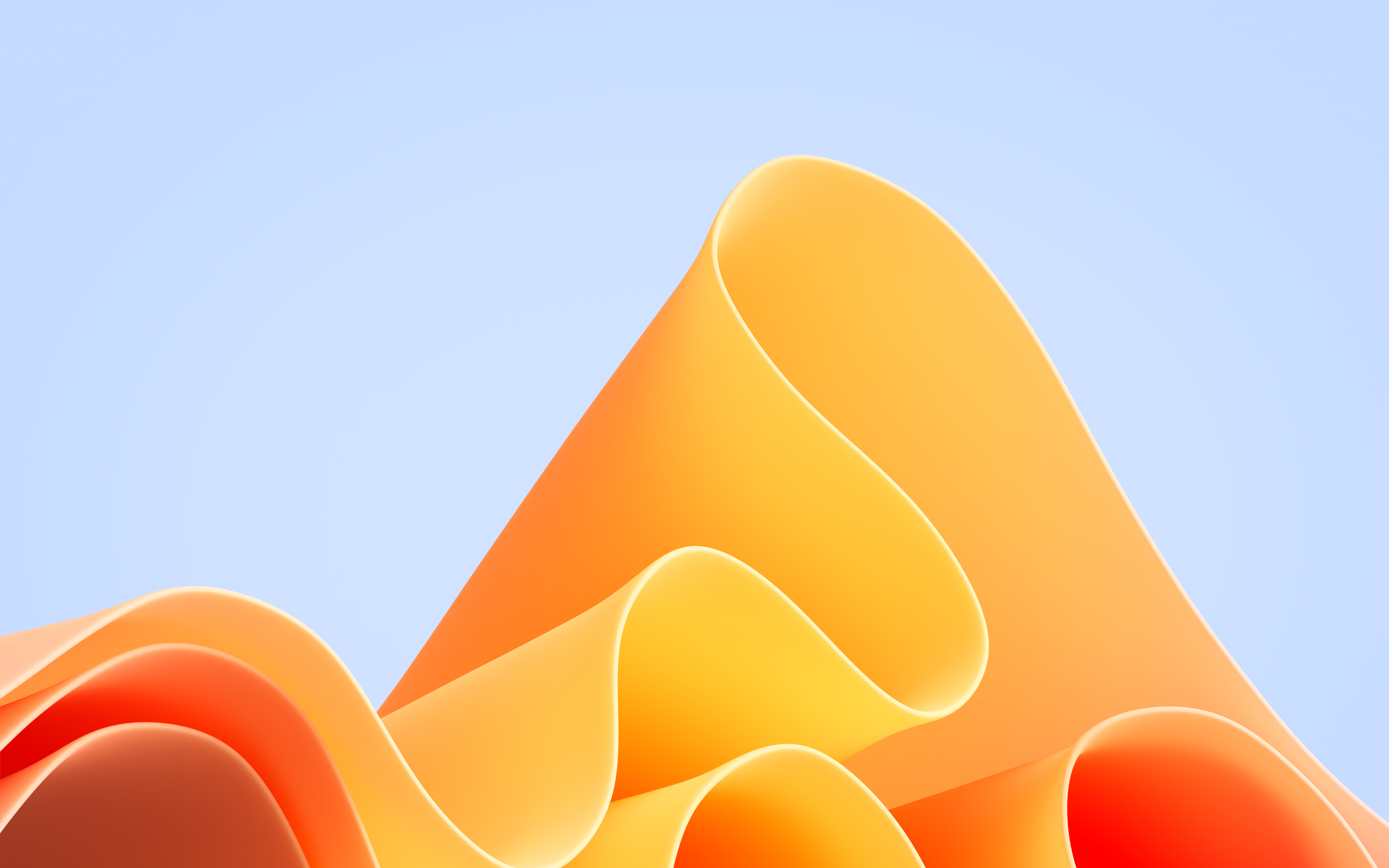 4K Windows 11 Orange Waveforms HD Wallpaper