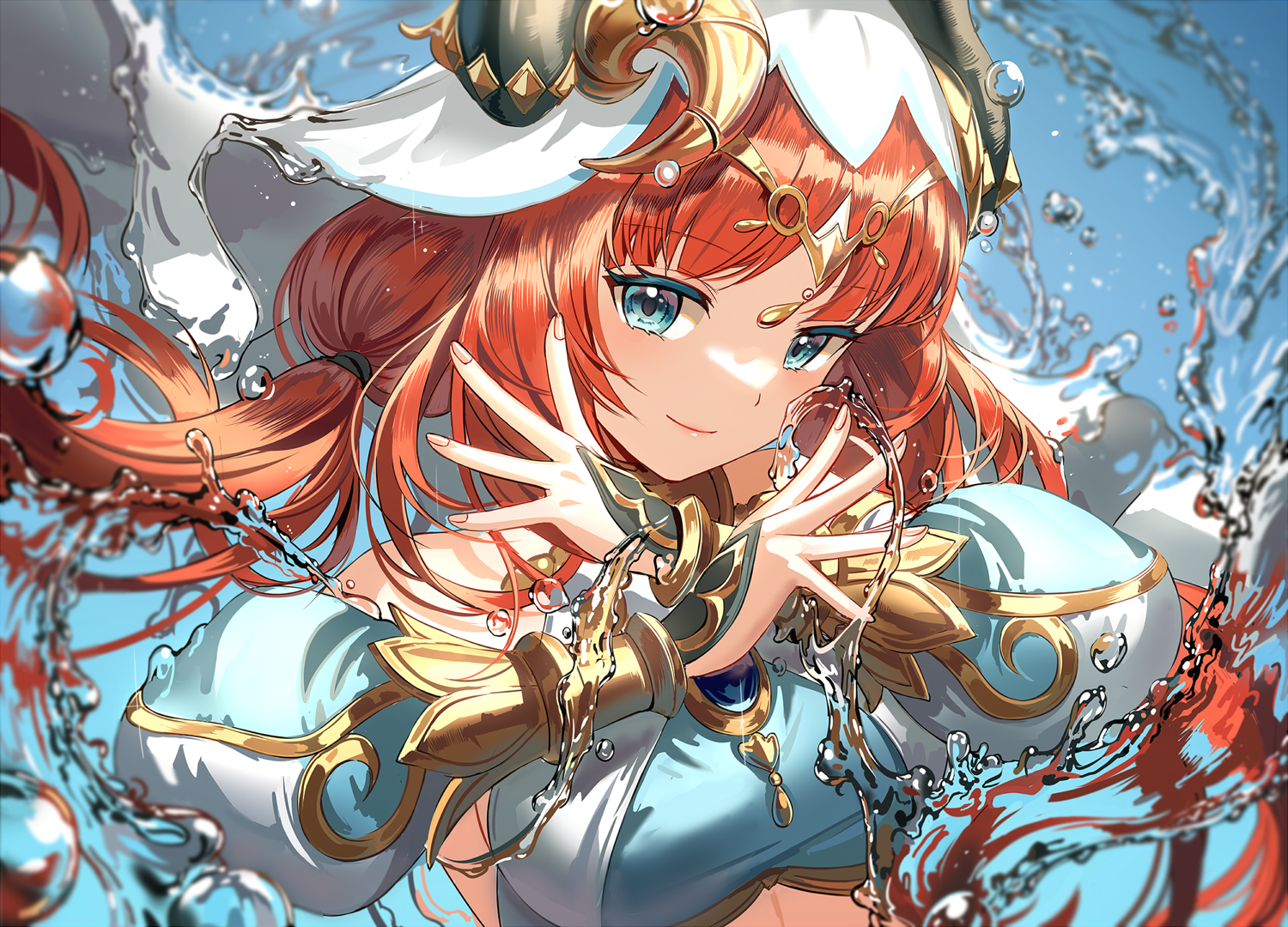 Nilou from Genshin Impact surrounded by water HD Wallpaper