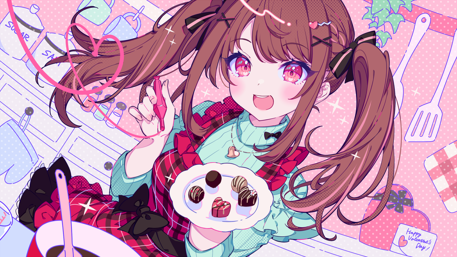 Girl making chocolates for Valentine's Day HD Wallpaper