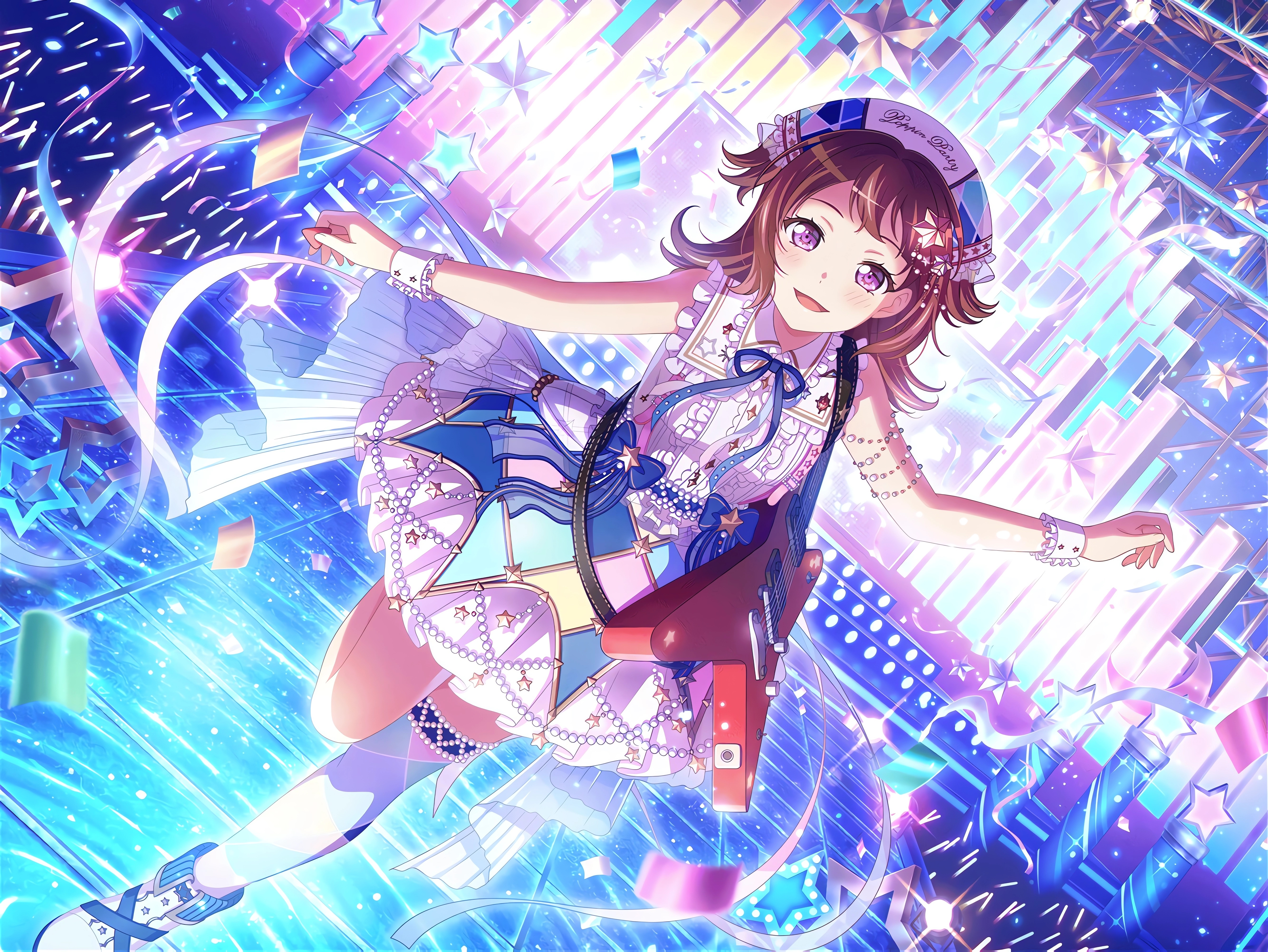 4K BanG Dream! Toyama Kasumi with Guitar HD Wallpaper